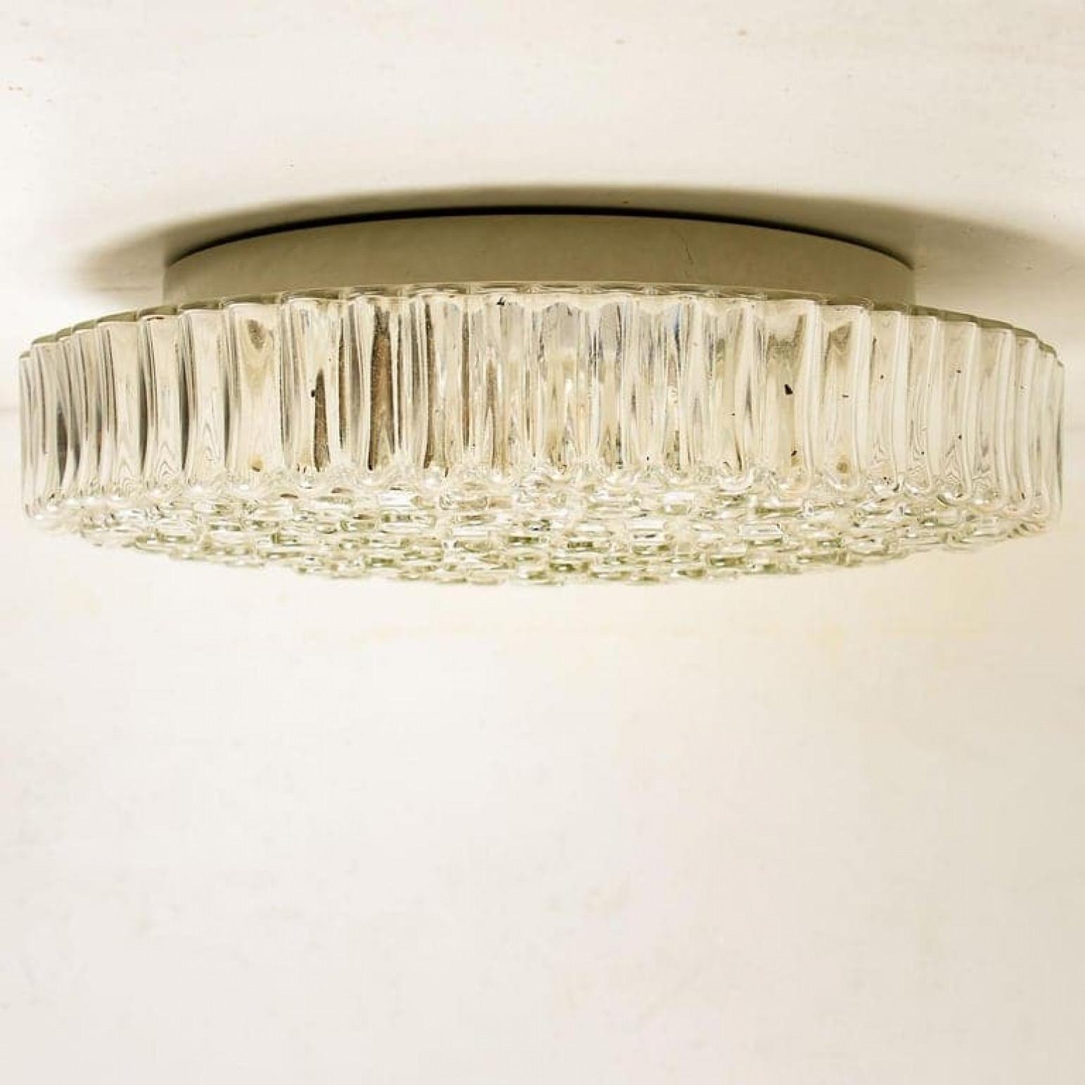 Rare clear ceiling fixture or wall light by Staff / Germany designed by Motoko Ishii,                                                                                                                                                                   
