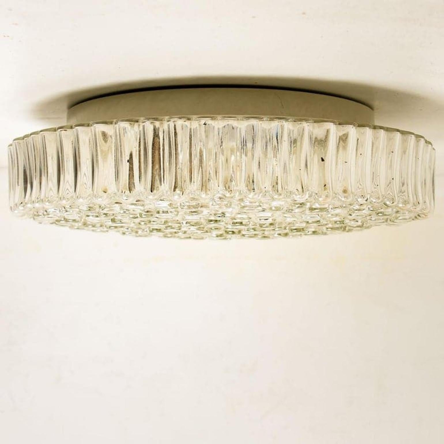 Rare clear ceiling fixture or wall light by Staff / Germany designed by Motoko Ishii,                                                                                                                                                                   