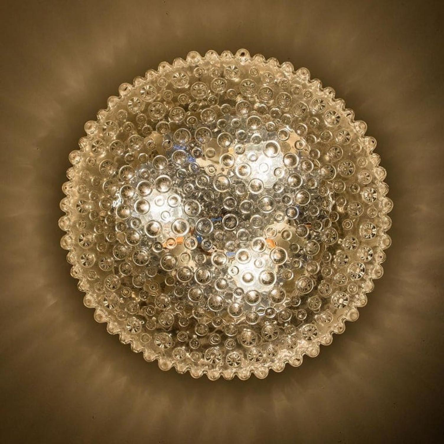 Metal Glass Wall Light/ Flush Mount by Motoko Isshi for Staff, 1970s For Sale
