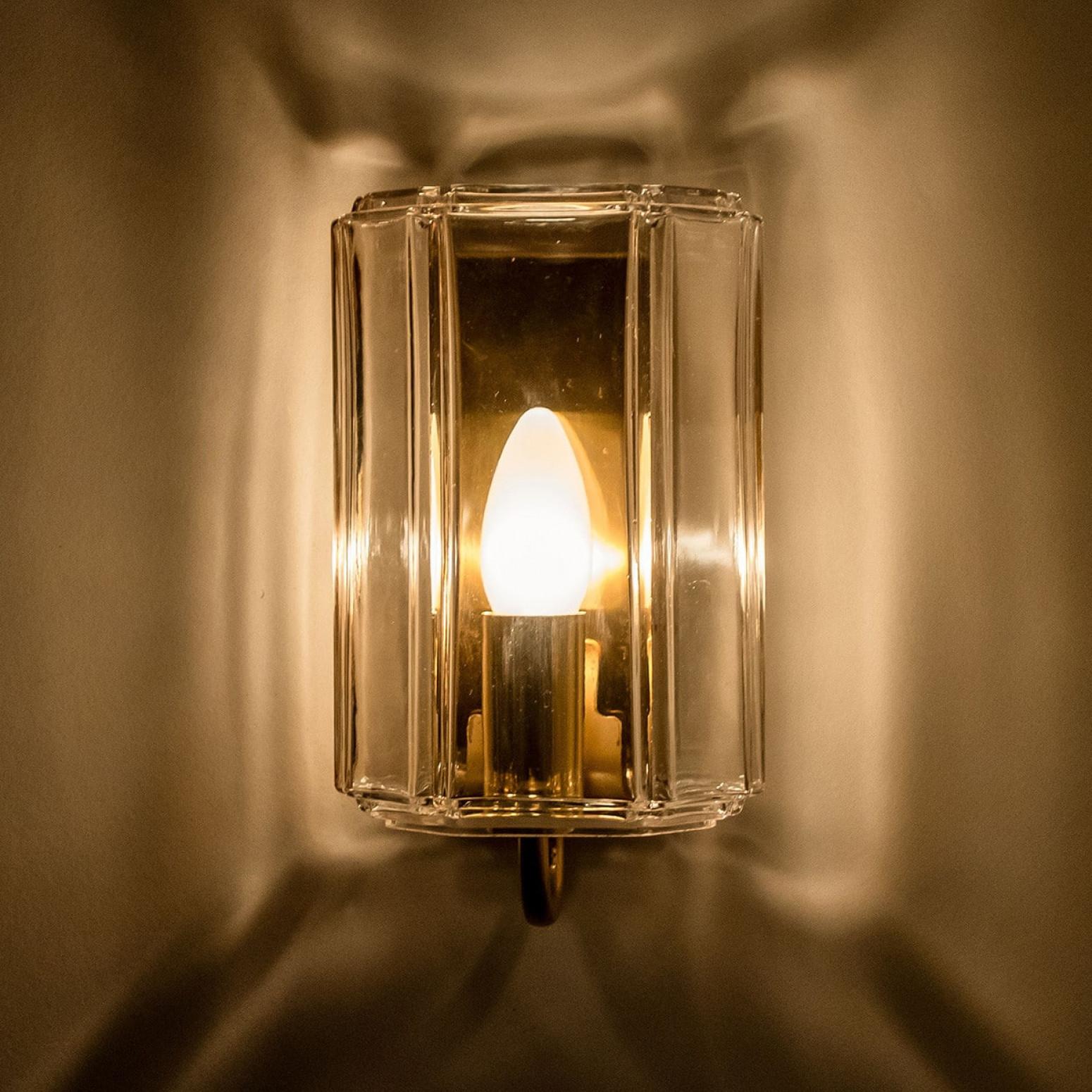 Glass Wall Lights Sconces by Glashütte Limburg, Germany, 1960 in vendita 2