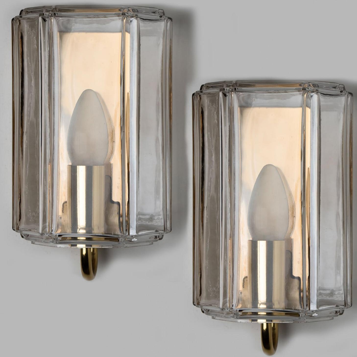Glass Wall Lights Sconces by Glashütte Limburg, Germany, 1960 in vendita 1