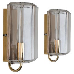 Retro Glass Wall Lights Sconces by Glashütte Limburg, Germany, 1960