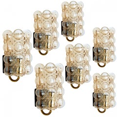 Glass Wall Lights Sconces by Helena Tynell for Glashütte, 1960