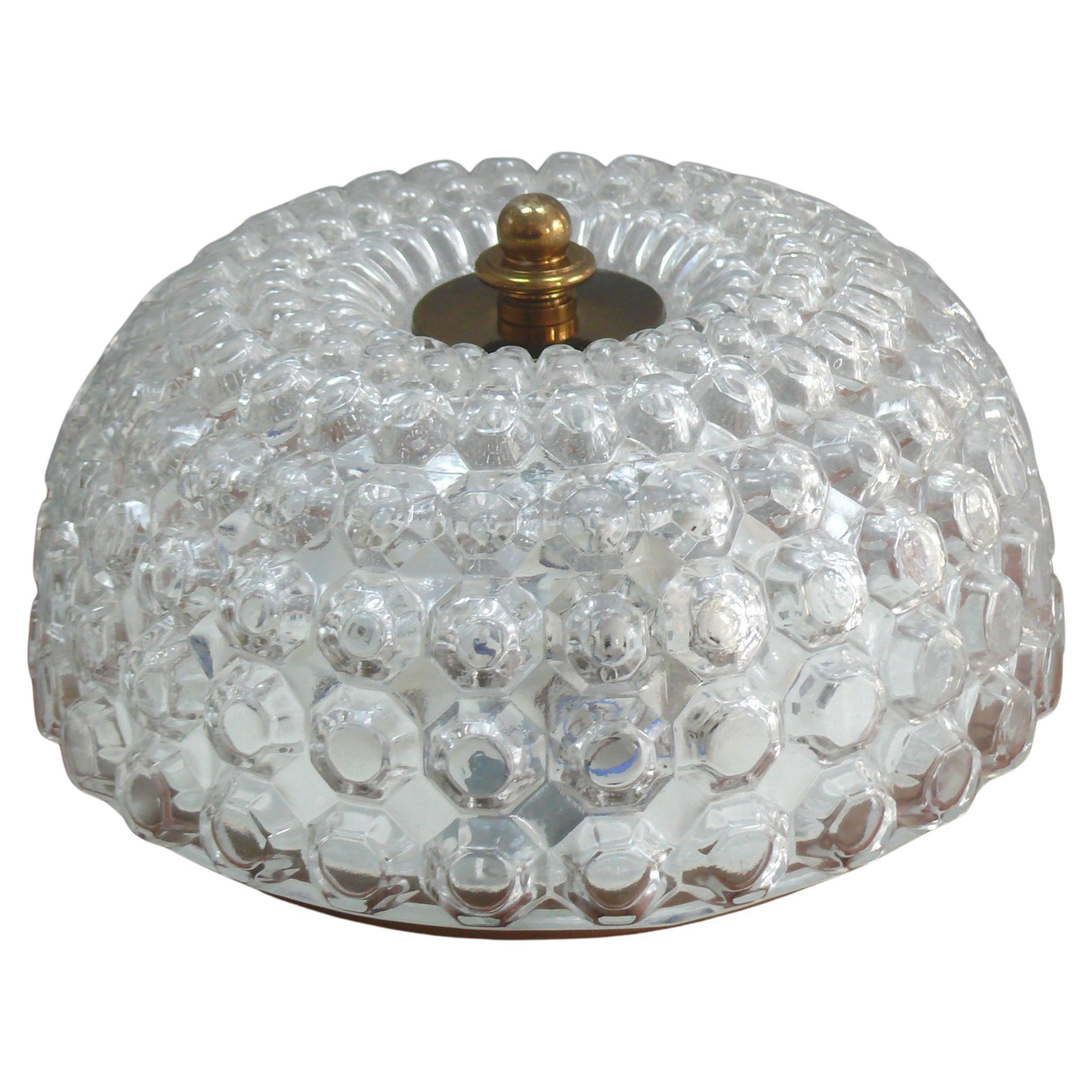 Lampe murale ou de plafond en verre, Plafoniere from Glashütte Limburg, années 1970