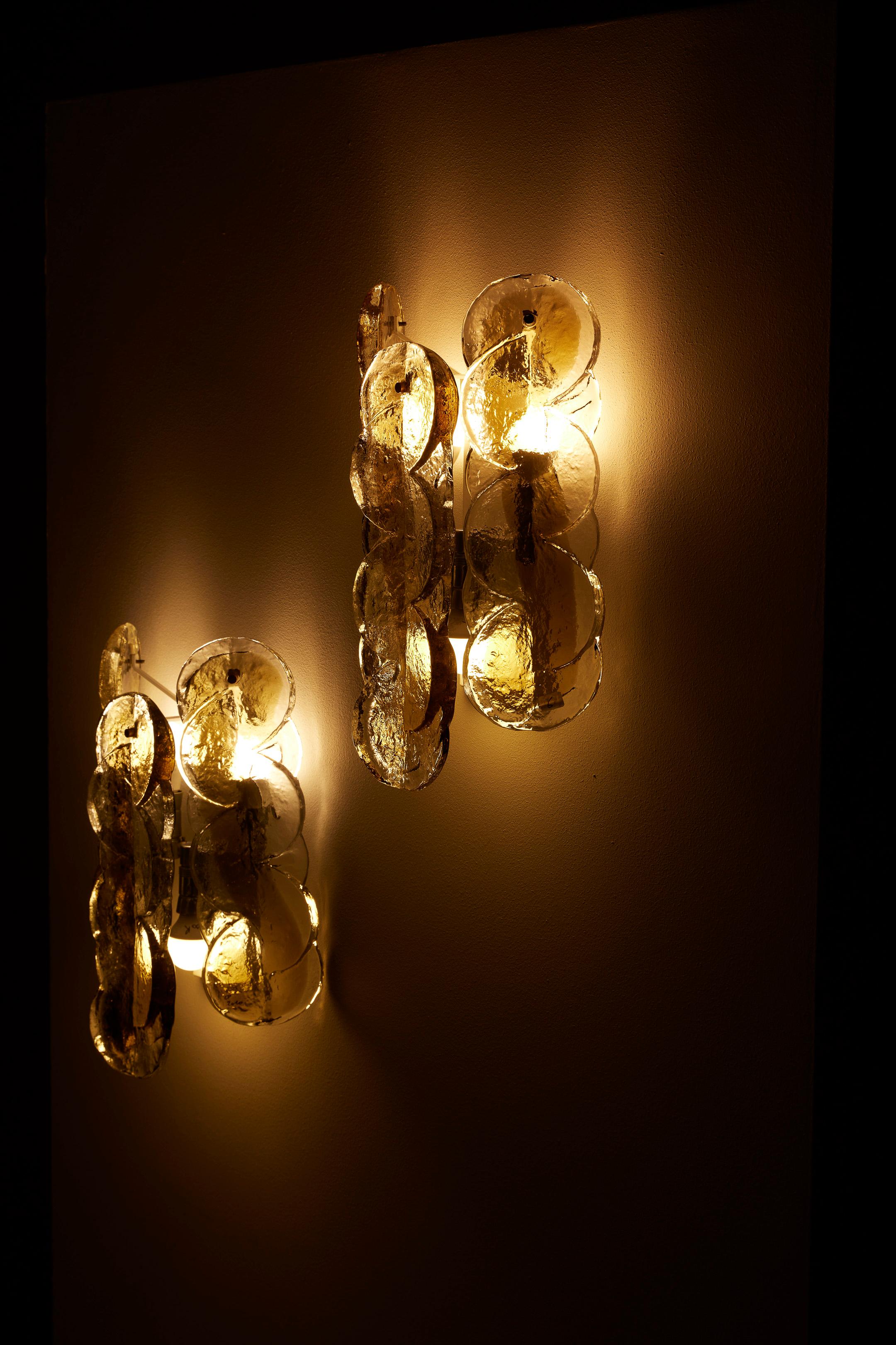20th Century Glass wall sconces by Julius Theodor Kalmar For Sale