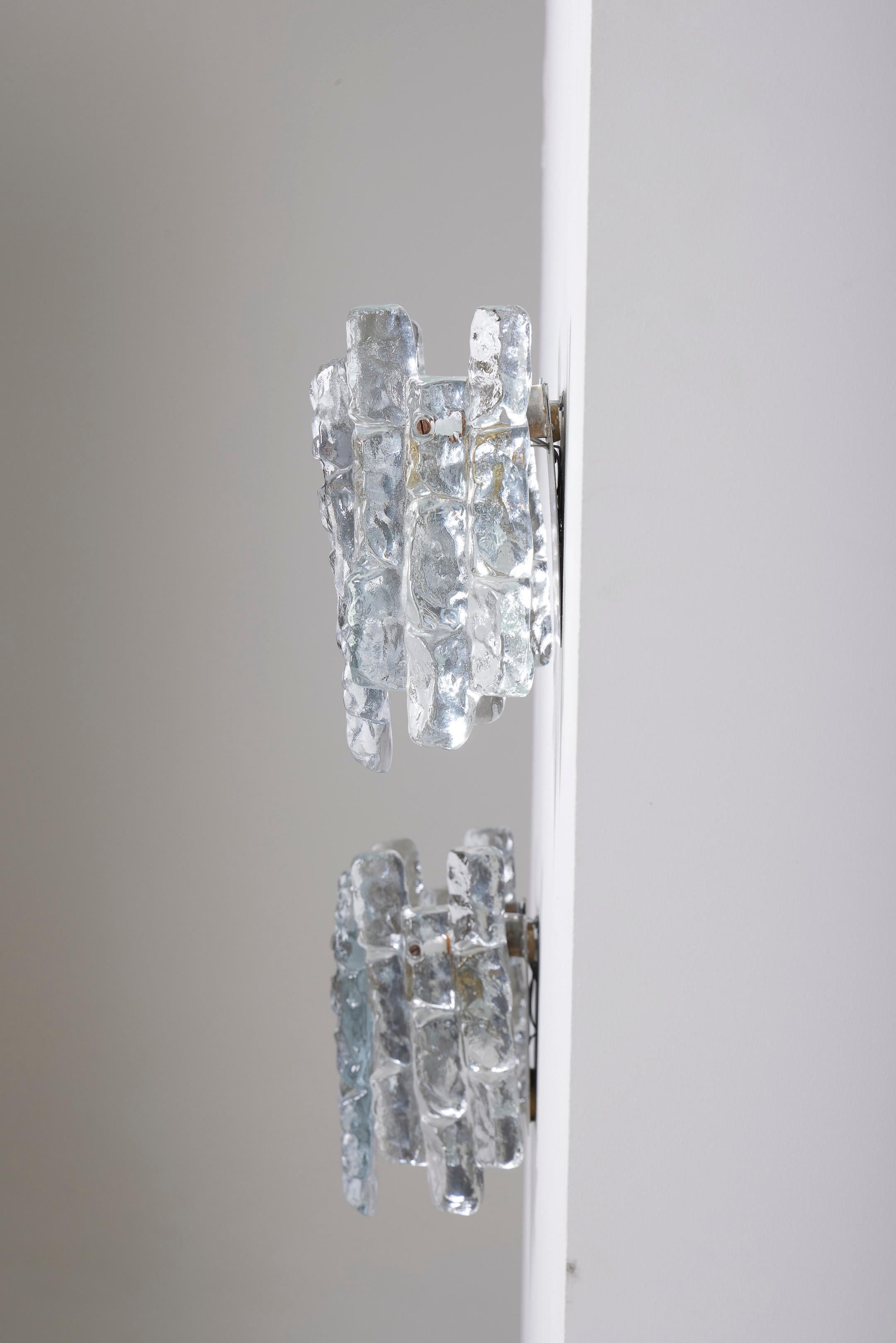 Glass wall sconces by Julius Theodor Kalmar For Sale 1