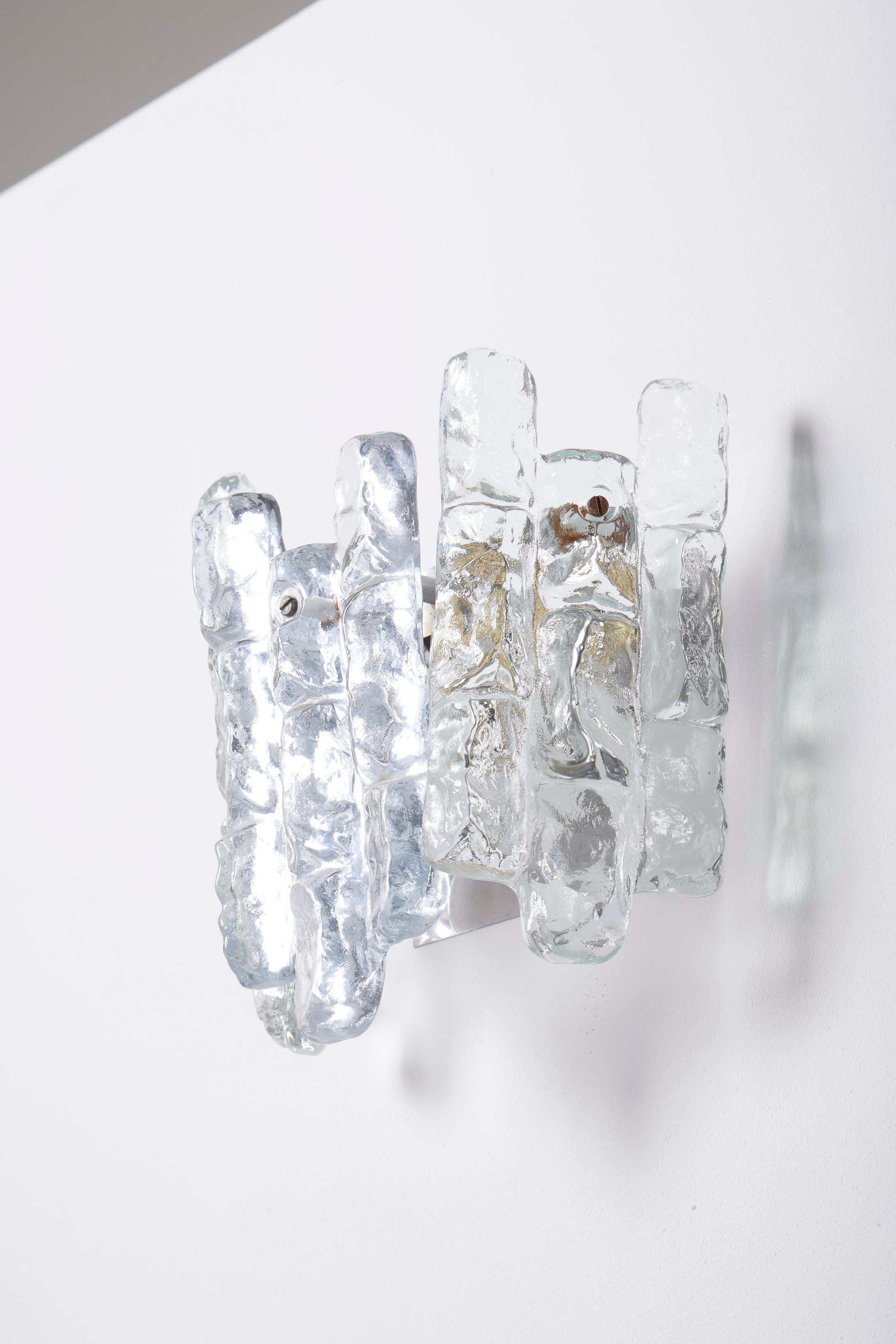 Glass wall sconces by Julius Theodor Kalmar For Sale 2