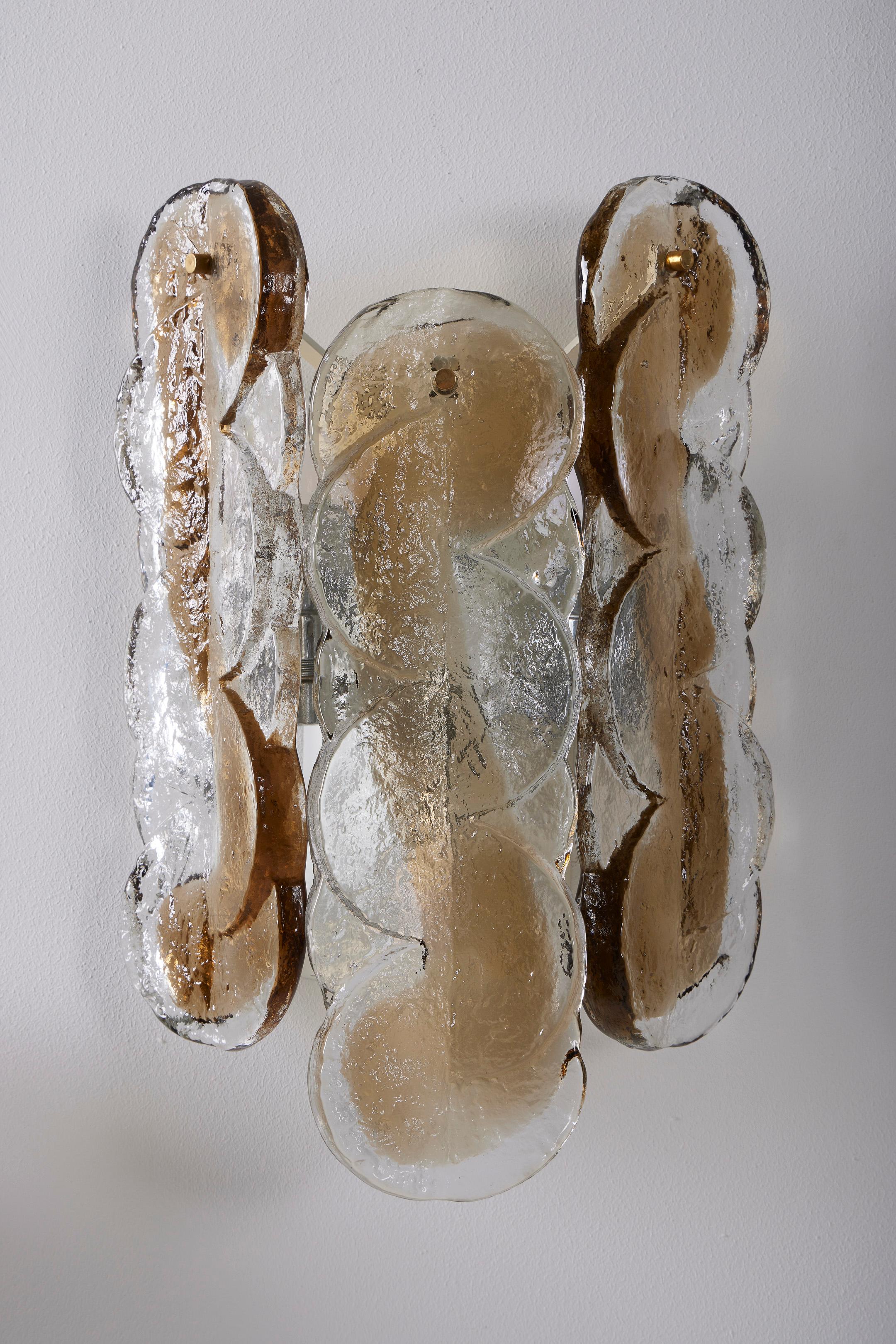 Glass wall sconces by Julius Theodor Kalmar For Sale 3