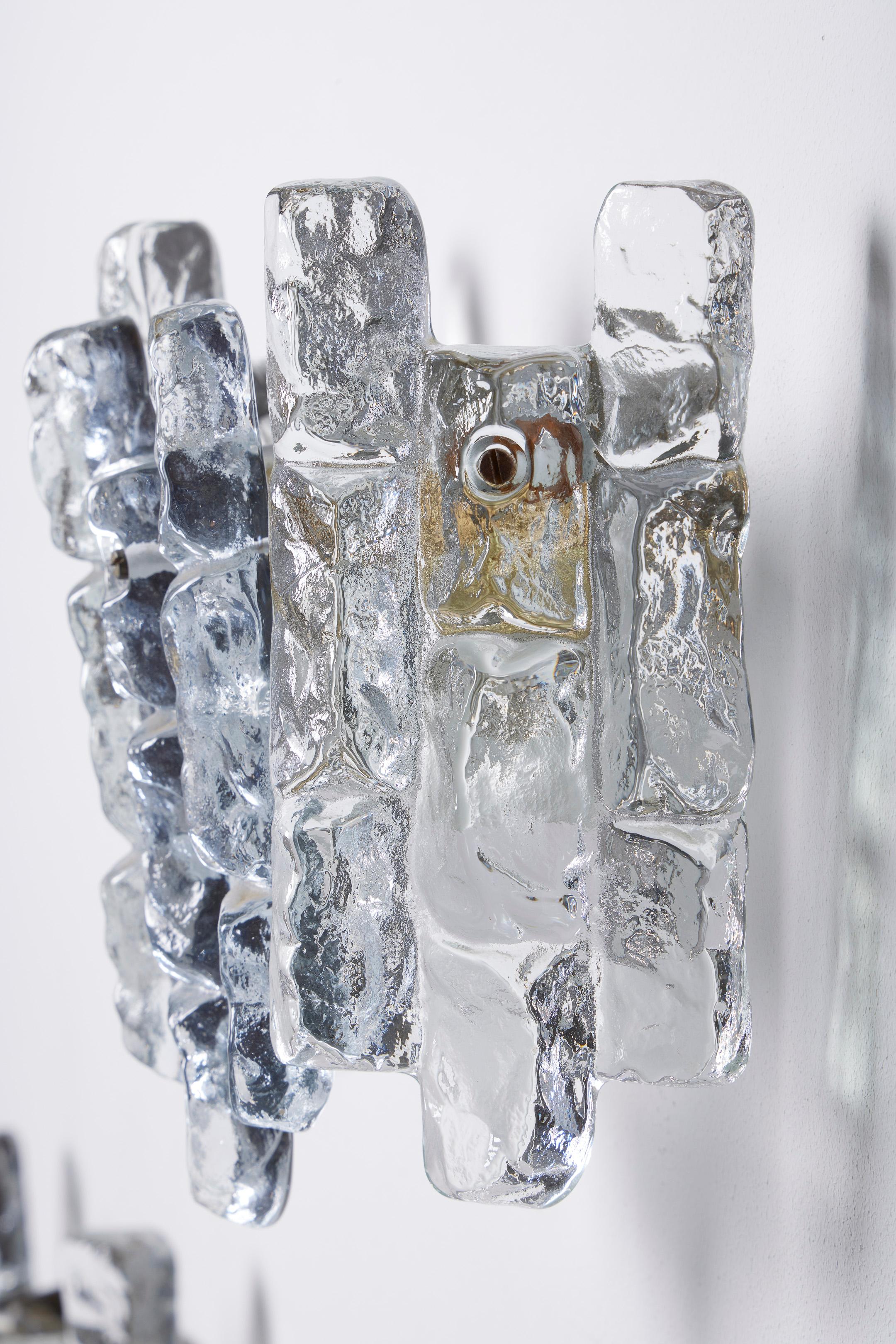 Glass wall sconces by Julius Theodor Kalmar For Sale 4