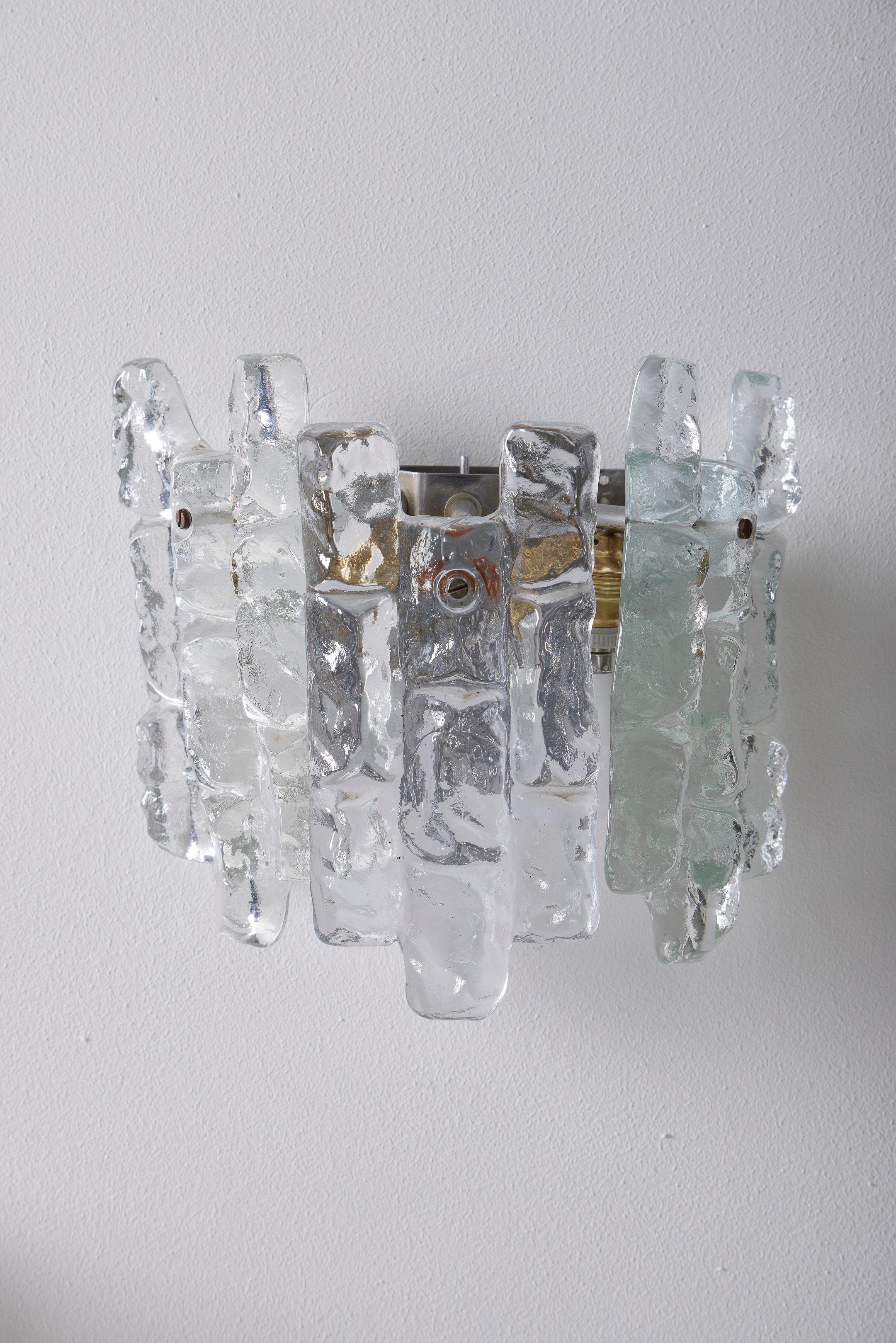 Glass wall sconces by Julius Theodor Kalmar For Sale 5