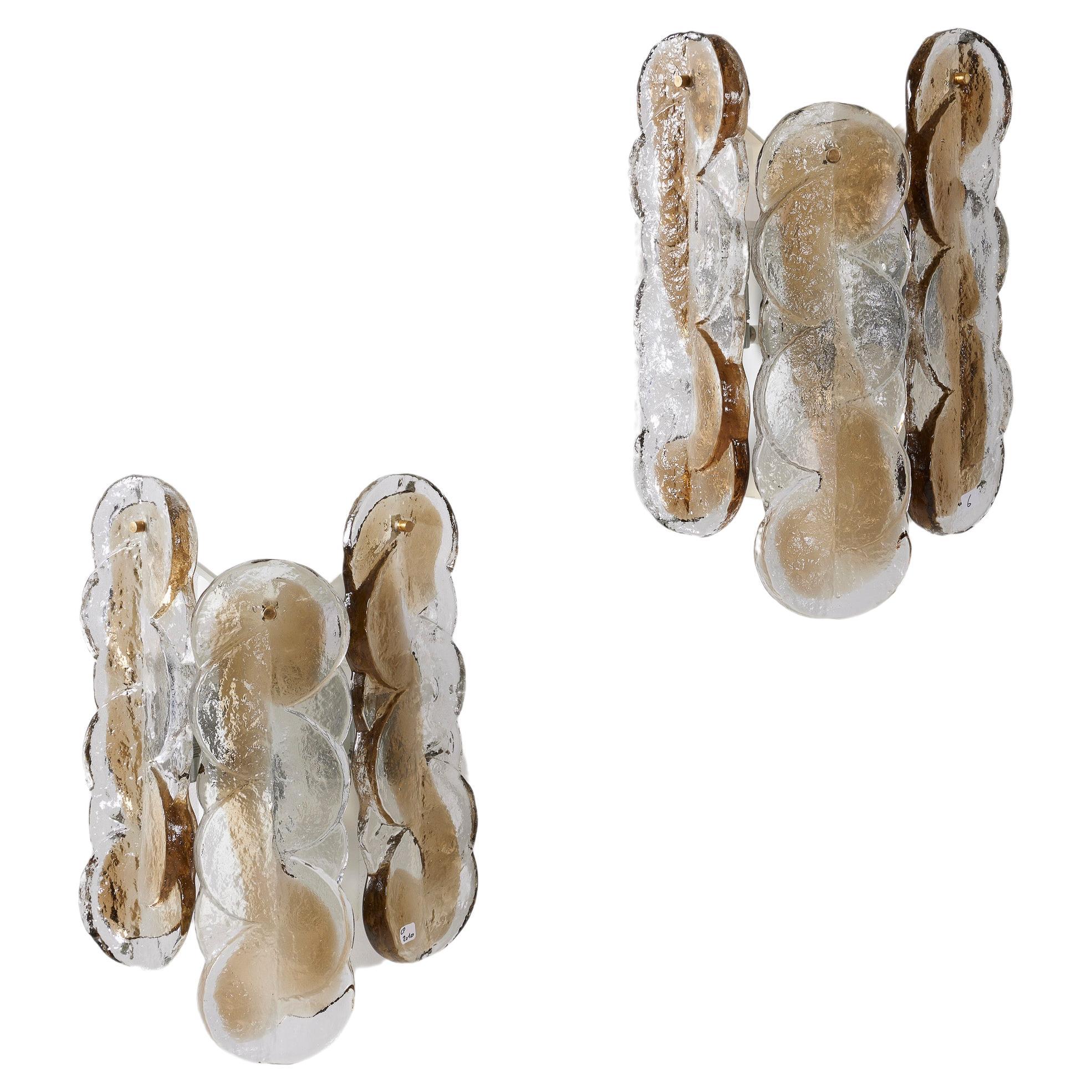 Glass wall sconces by Julius Theodor Kalmar For Sale