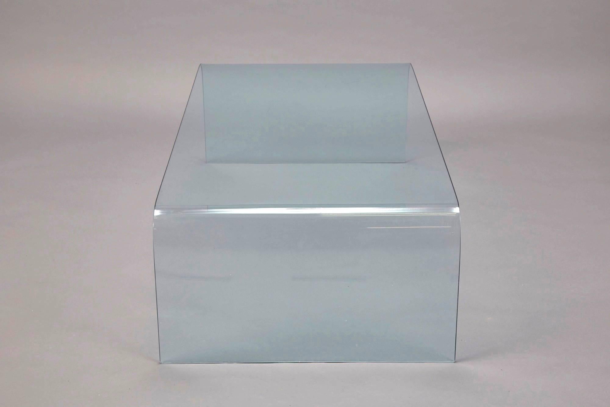 American Glass Waterfall Coffee Table Attributed to Pace