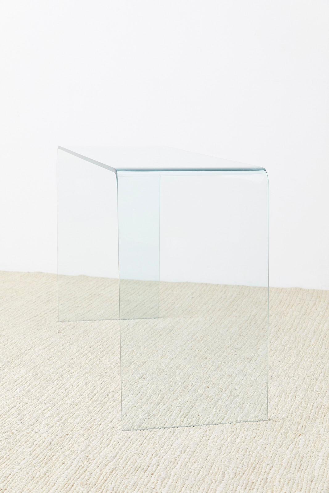 Glass Waterfall Console Table by Angelo Cortesi for Fiam 3