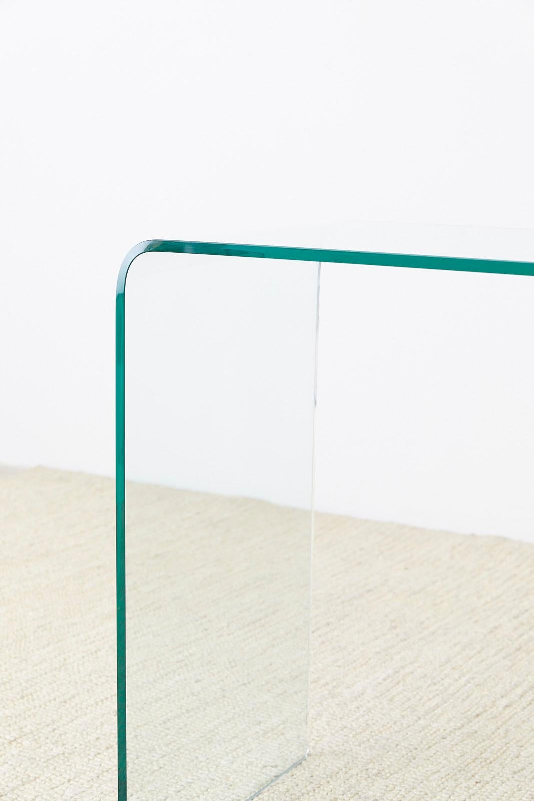 Italian Glass Waterfall Console Table by Angelo Cortesi for Fiam