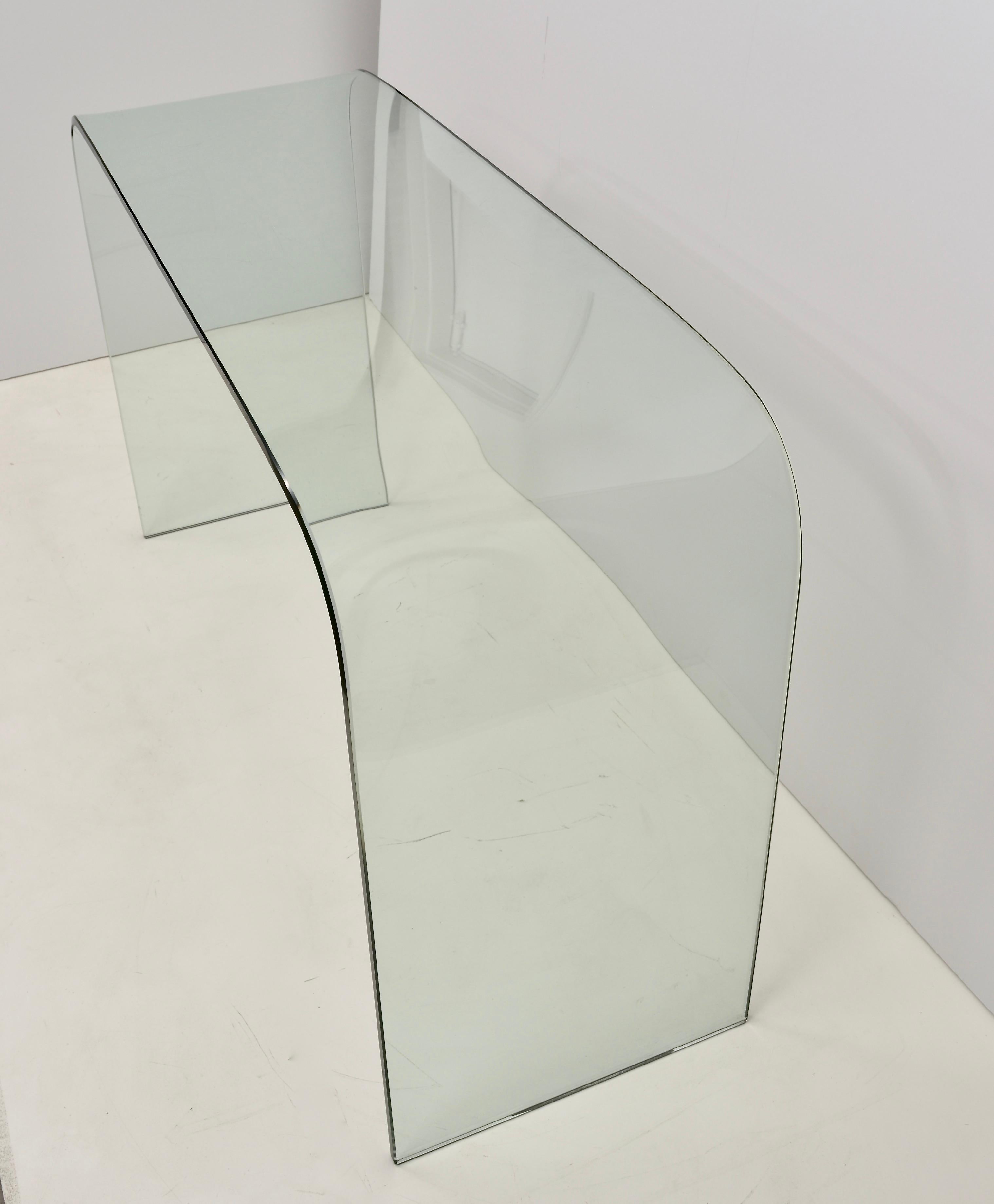Modern Glass Waterfall Console Table