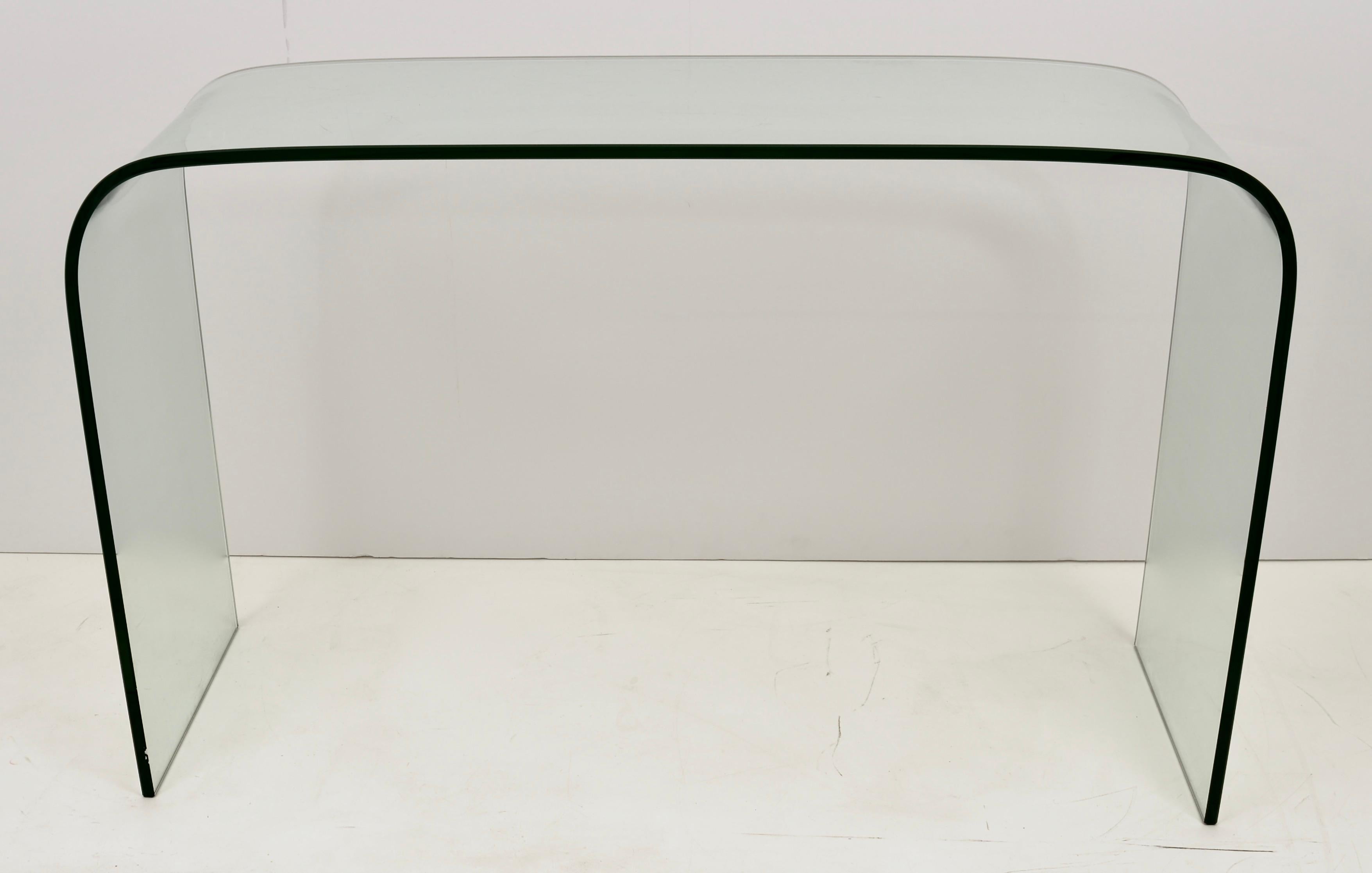 Late 20th Century Glass Waterfall Console Table