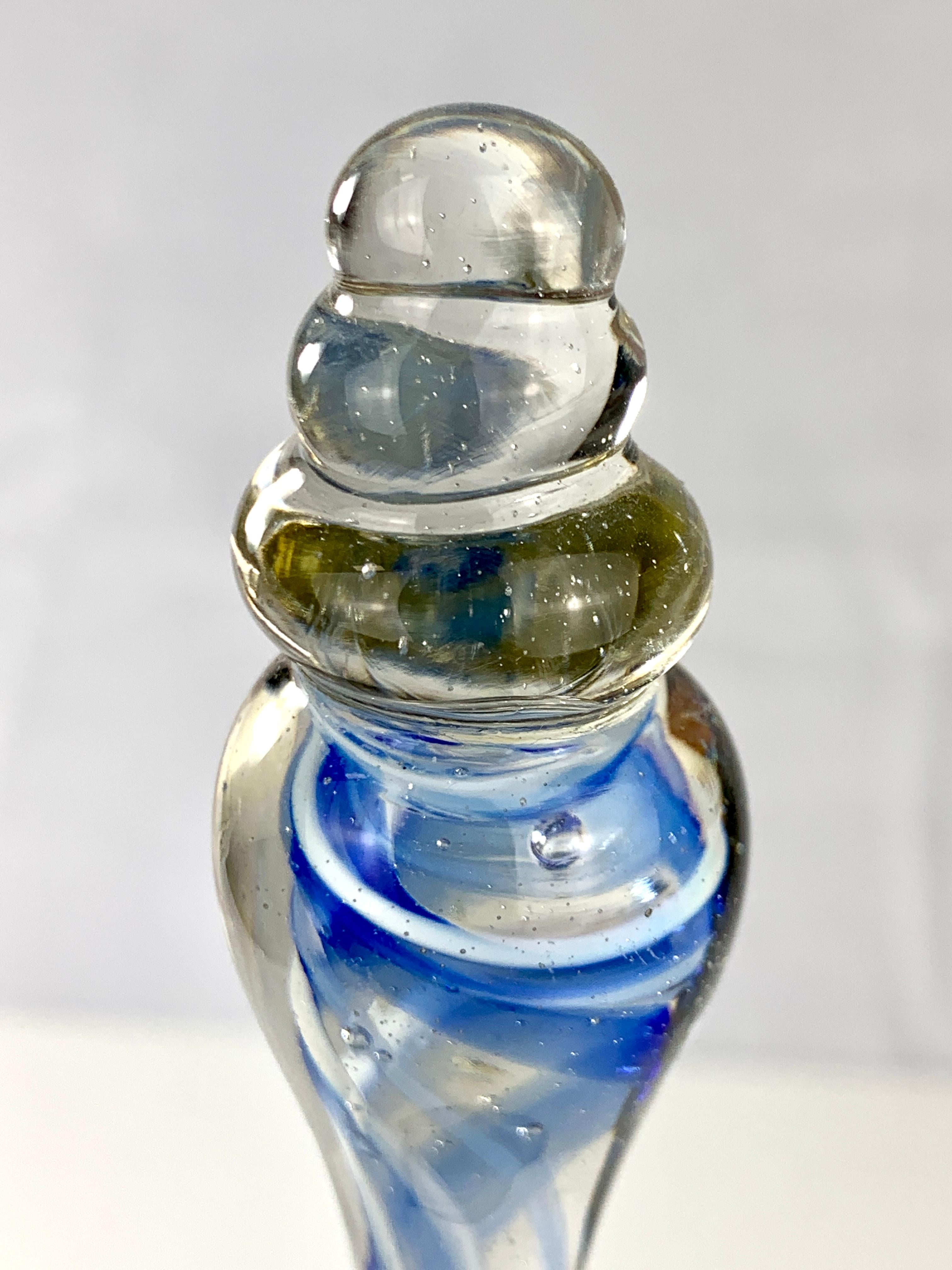 Hand Blown Antique Glass Wedding Bell Made England, Circa 1840  In Excellent Condition For Sale In Katonah, NY