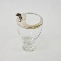 Glass with Silver Lid Martini or Cocktail Pitcher