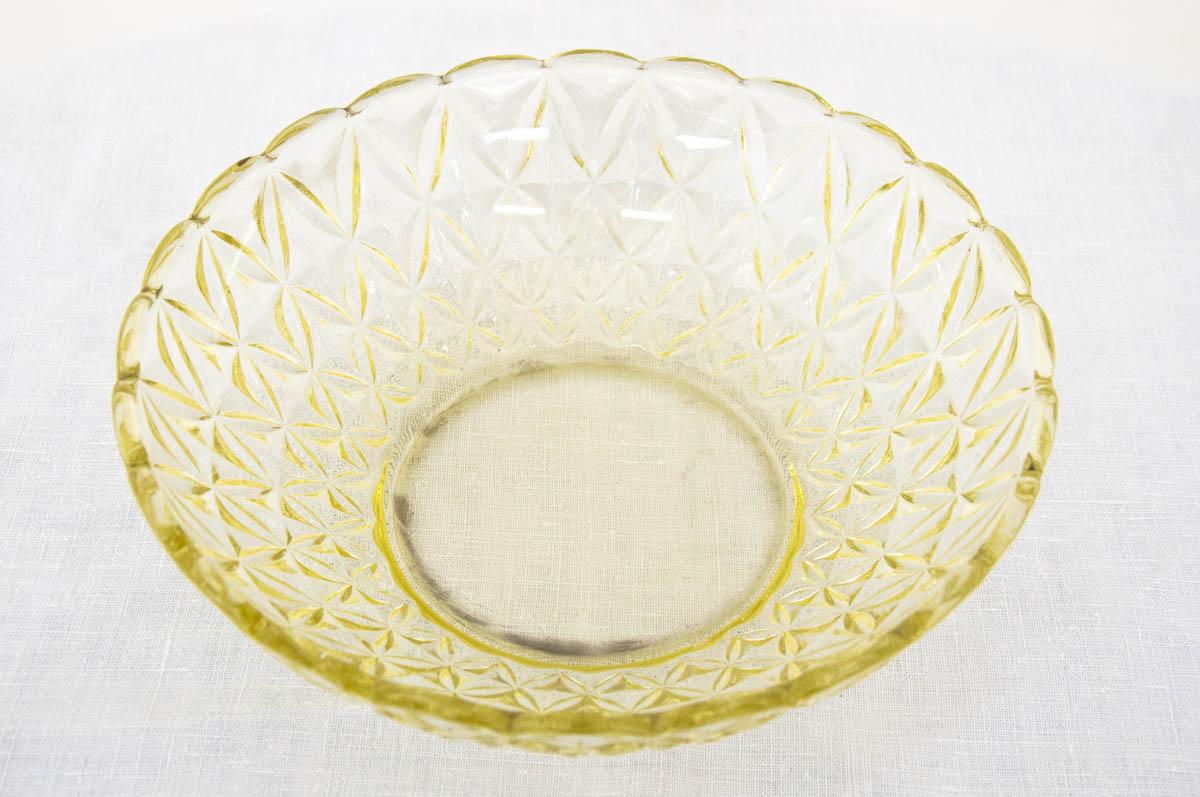 Mid-Century Modern Glass Yellow Bowl