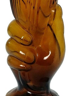 Glasses French Amber Vase Glass by Portieux Vallerysthal, 1950s