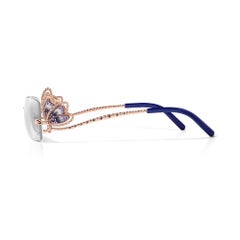 Sicis Jewels Micro Mosaic 18kt Rose Gold Glasses with Diamonds & Sapphires