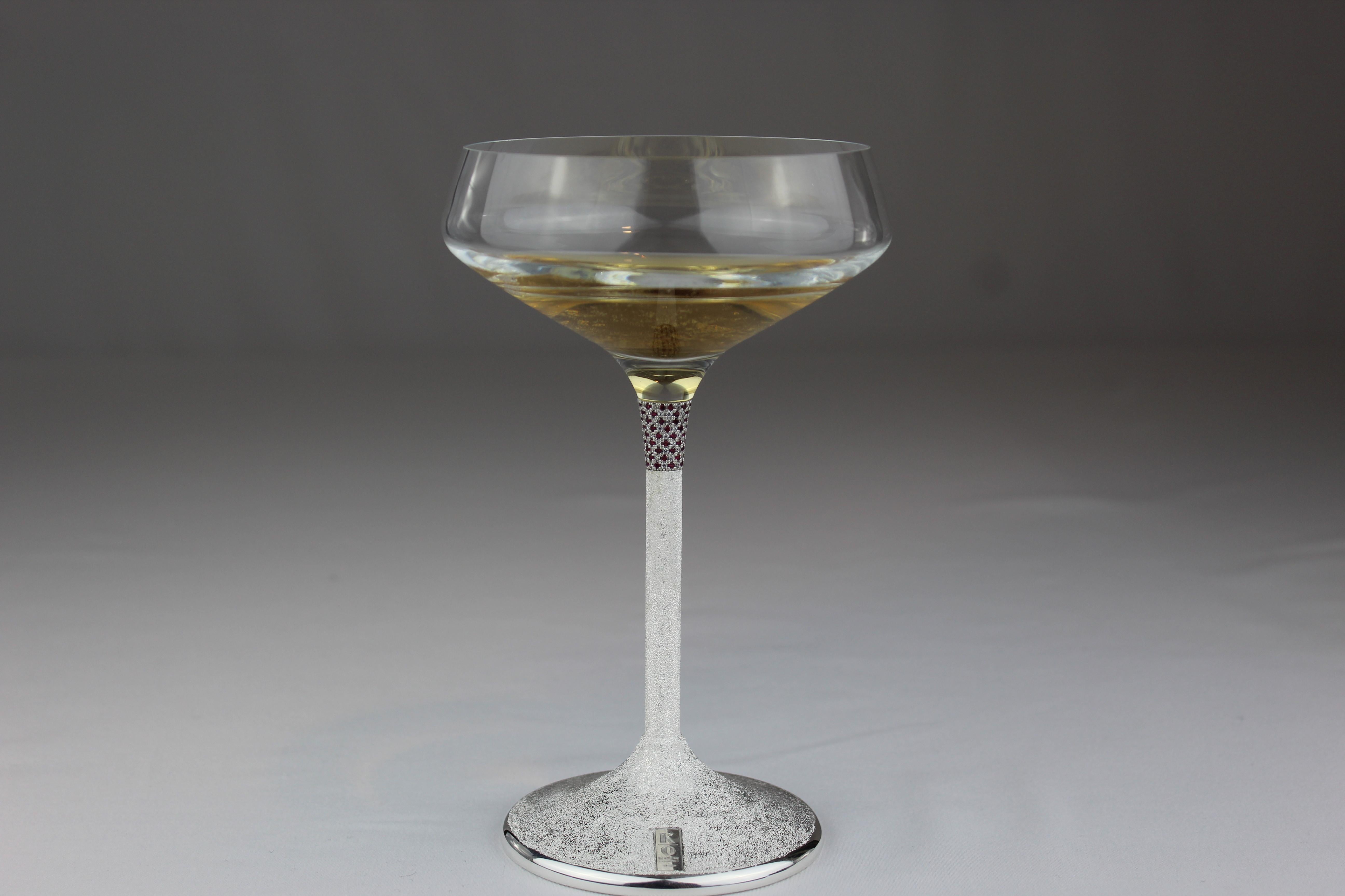 Ensemble de 4 verres à vin et à champagne, argent sterling, personnalisable, ensemble de 4 pièces en vente 14