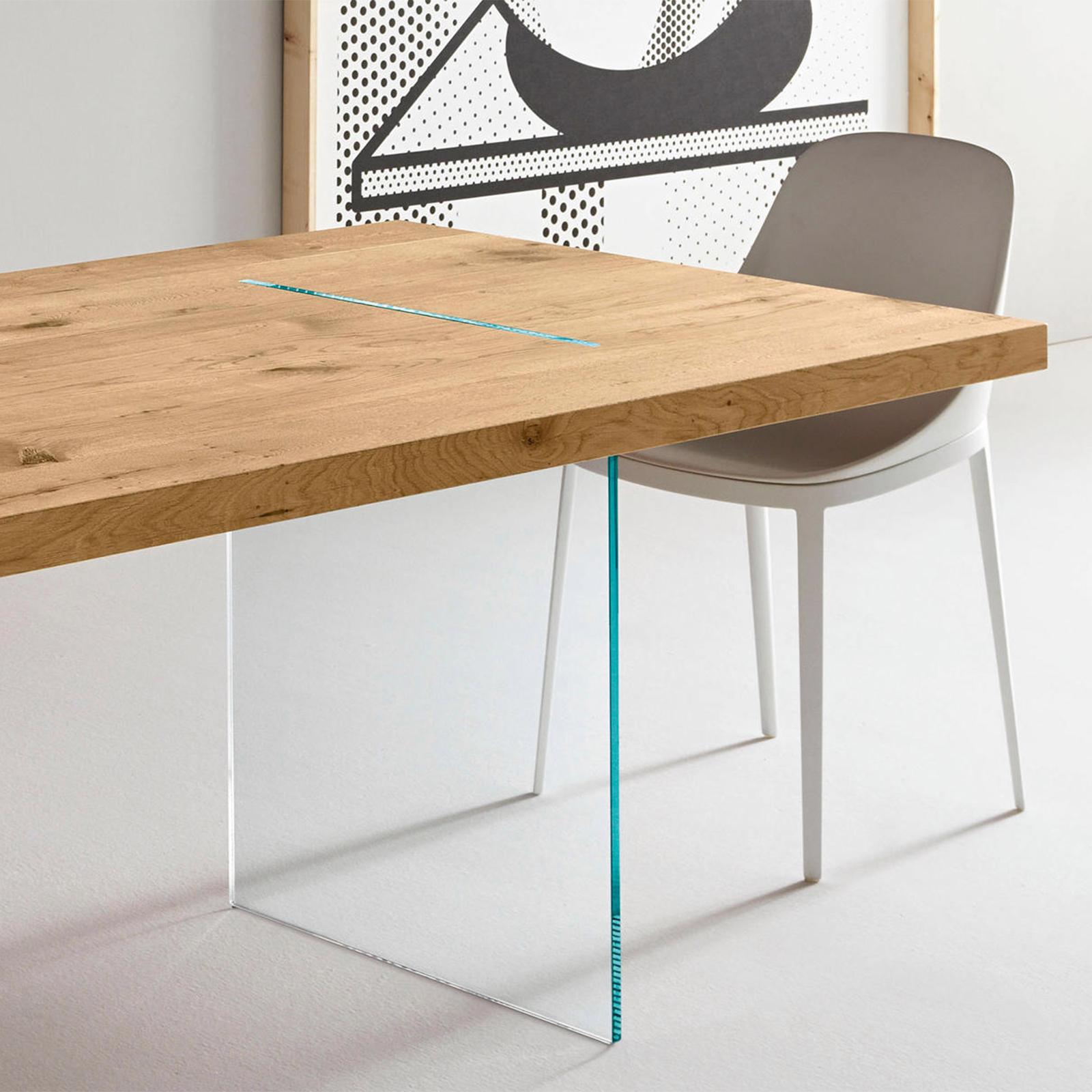 Contemporary Glassoak Dining Table For Sale