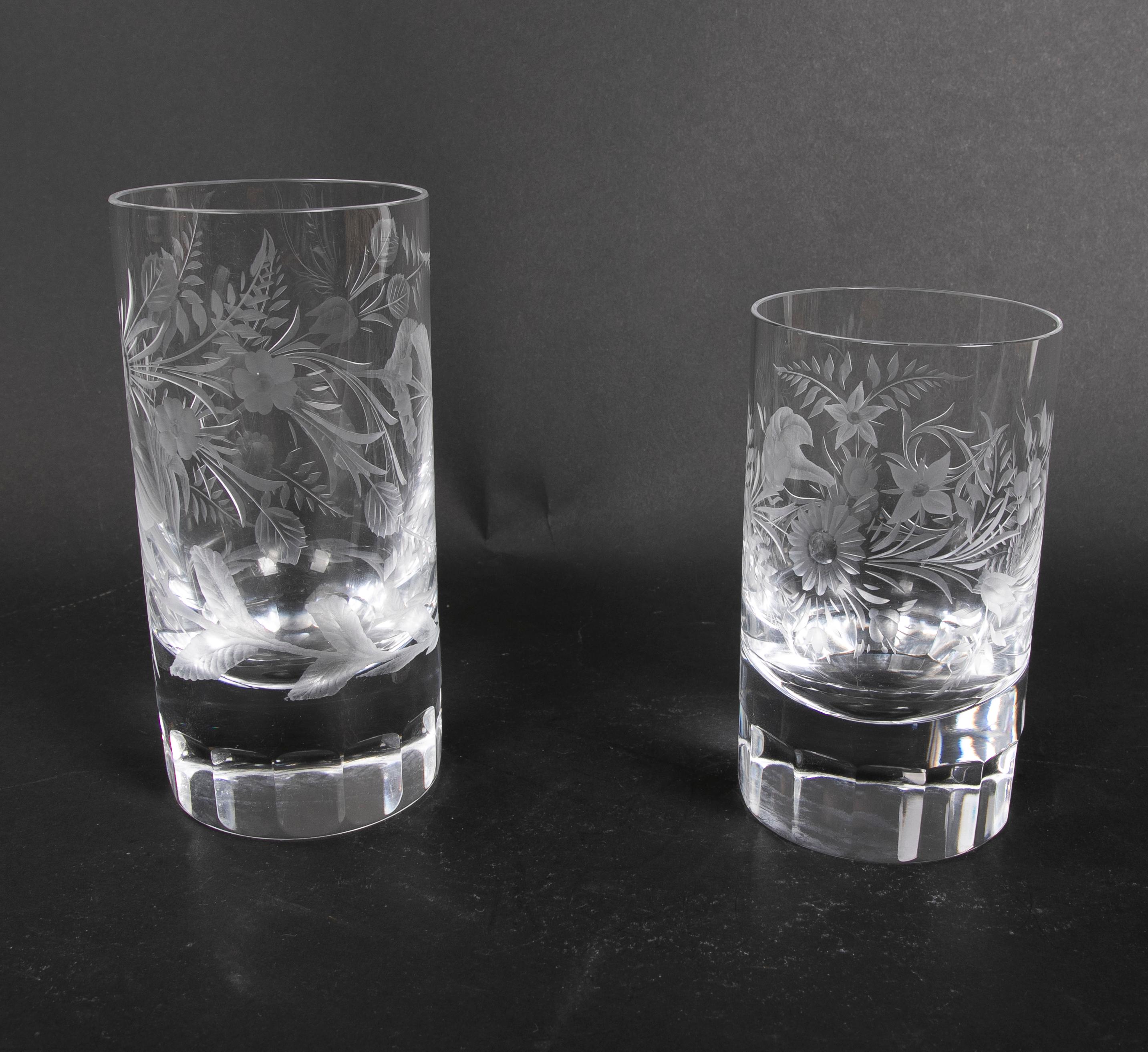 Glassware Composed of Seventy-Two Pieces of Cut Bohemian Crystal For Sale 5