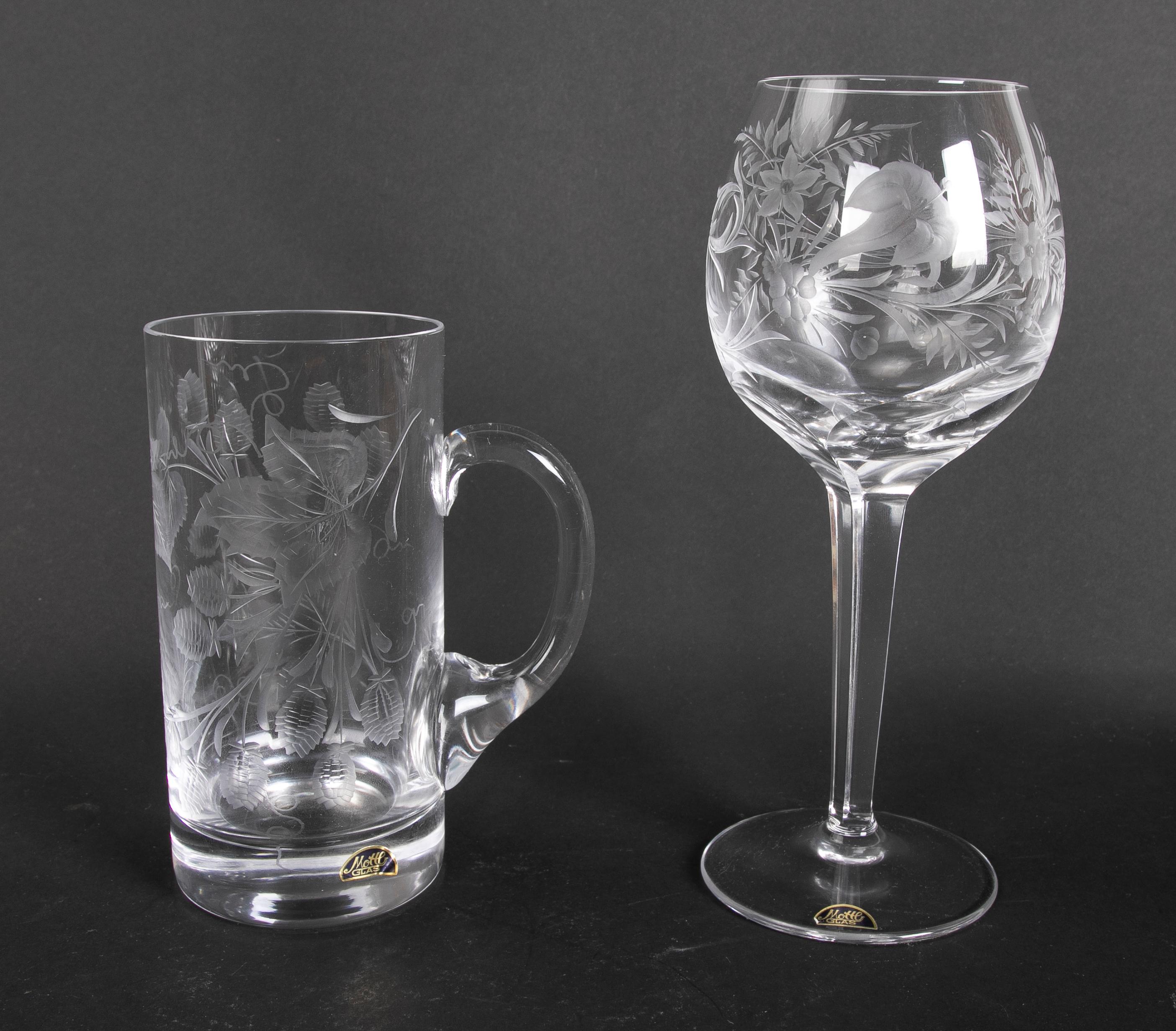 Glassware Composed of Seventy-Two Pieces of Cut Bohemian Crystal For Sale 9