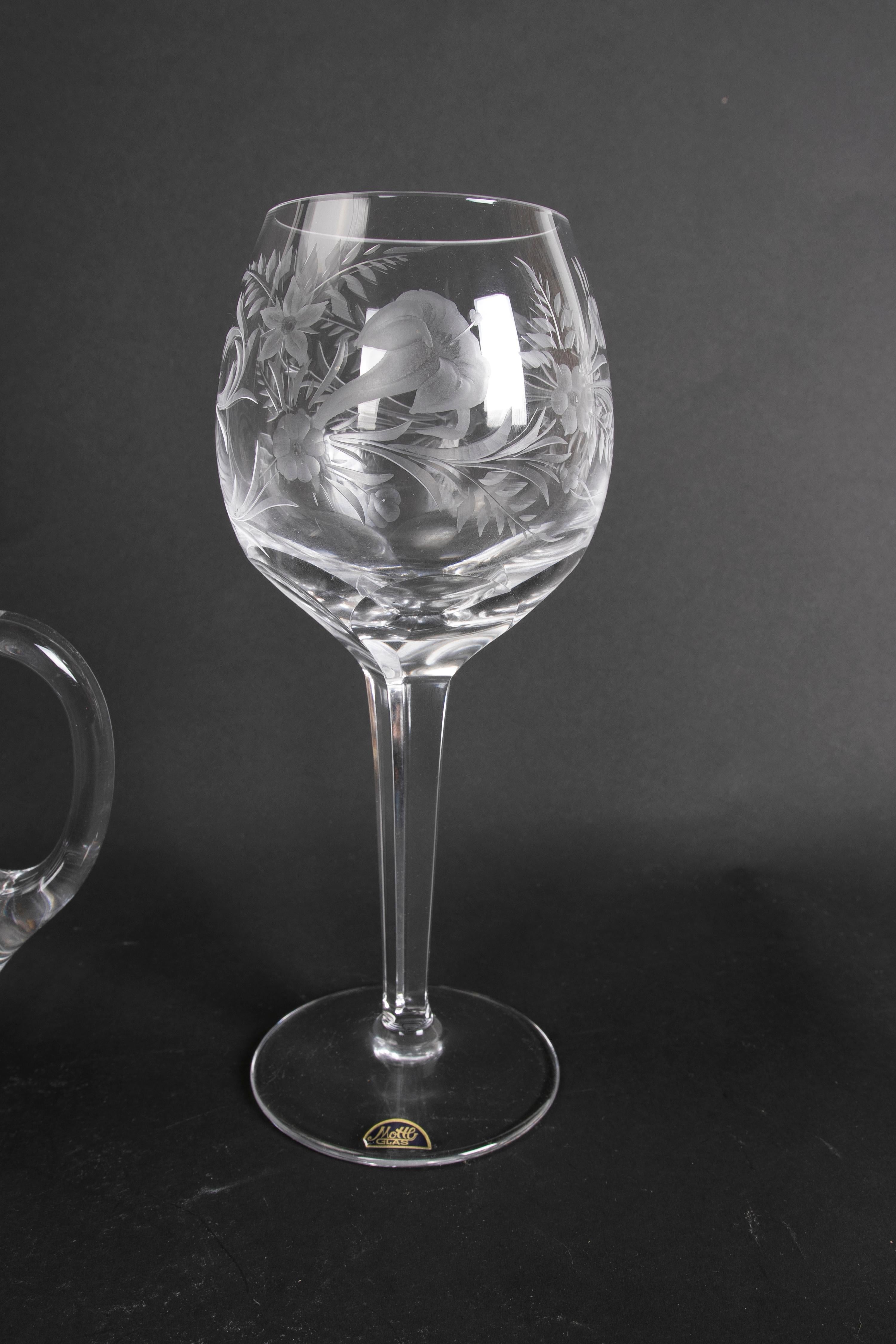 Glassware Composed of Seventy-Two Pieces of Cut Bohemian Crystal For Sale 10