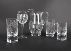 Glassware Composed of Seventy-Two Pieces of Cut Bohemian Crystal