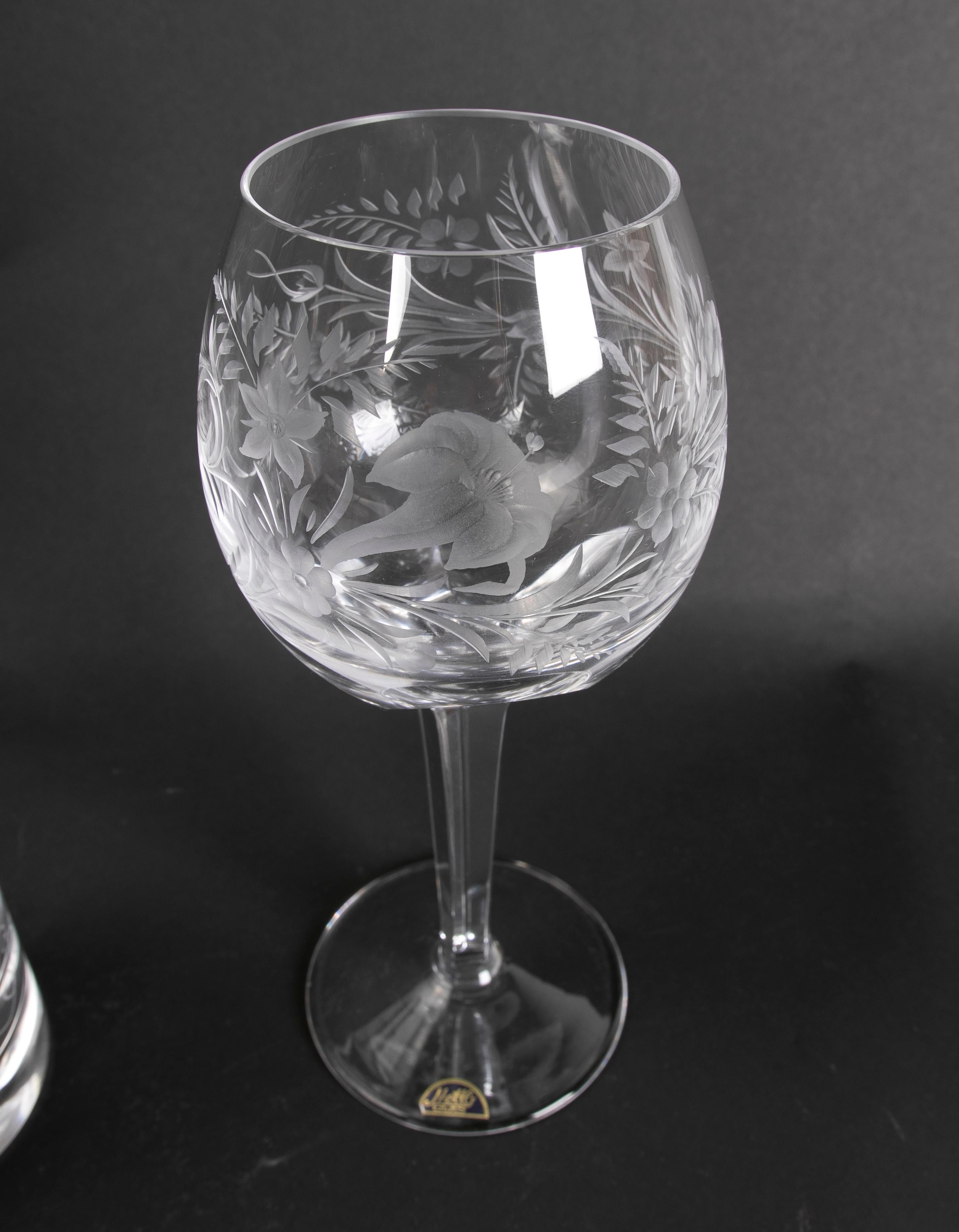 Glassware Composed of Seventy-Two Pieces of Cut Bohemian Crystal For Sale 13