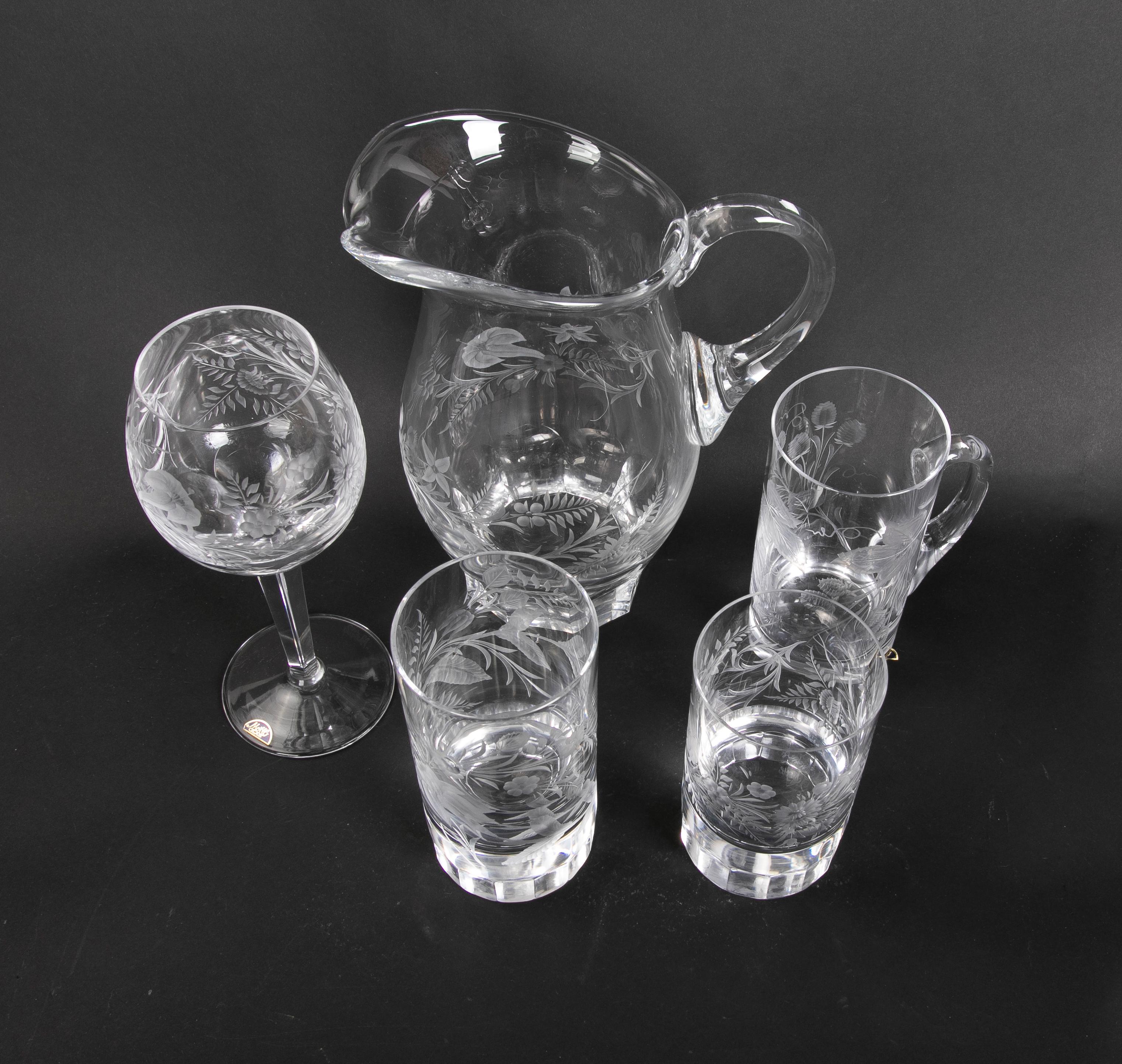 crystal jug and glass set