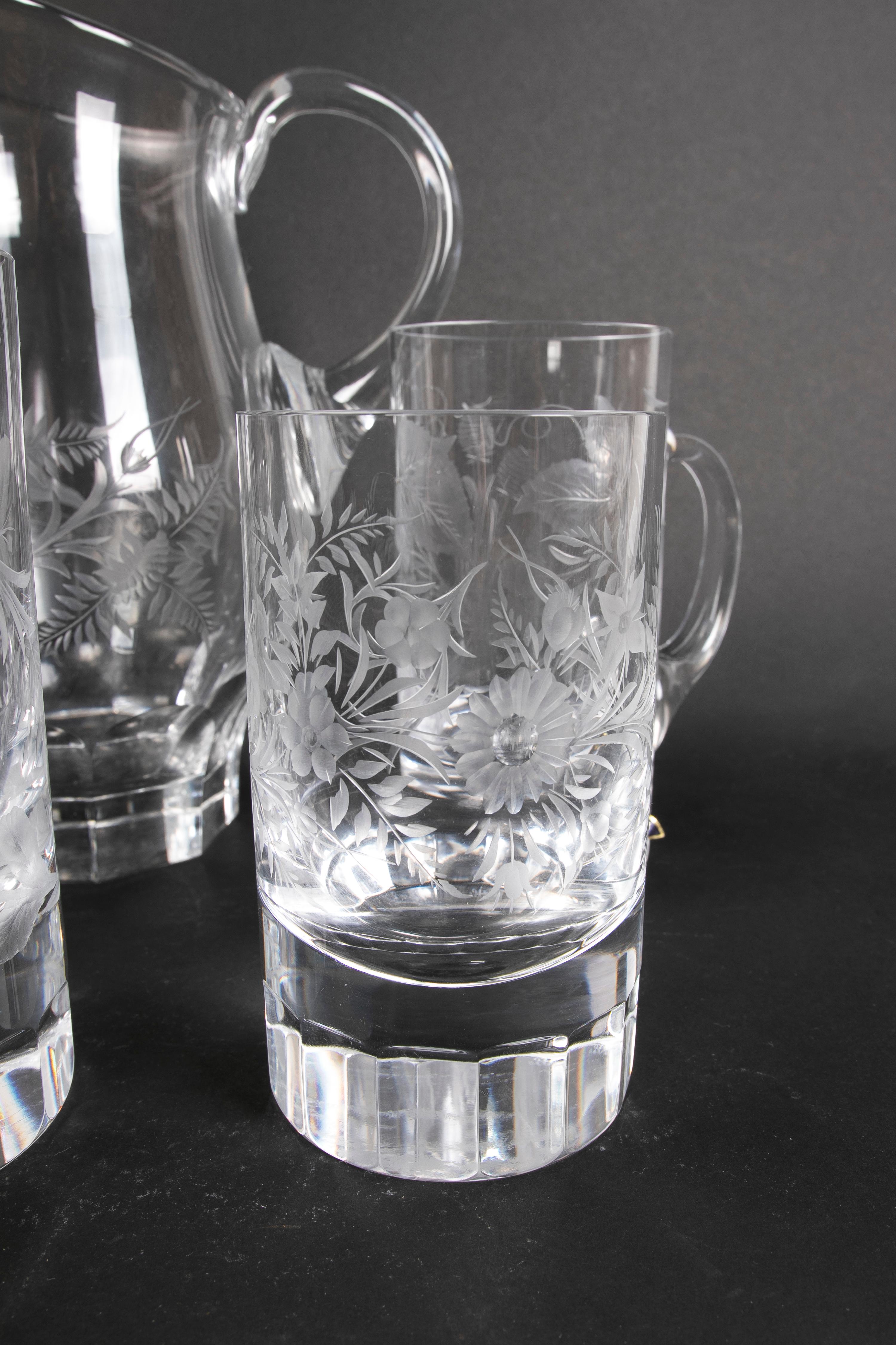 Glassware Composed of Seventy-Two Pieces of Cut Bohemian Crystal In Good Condition For Sale In Marbella, ES