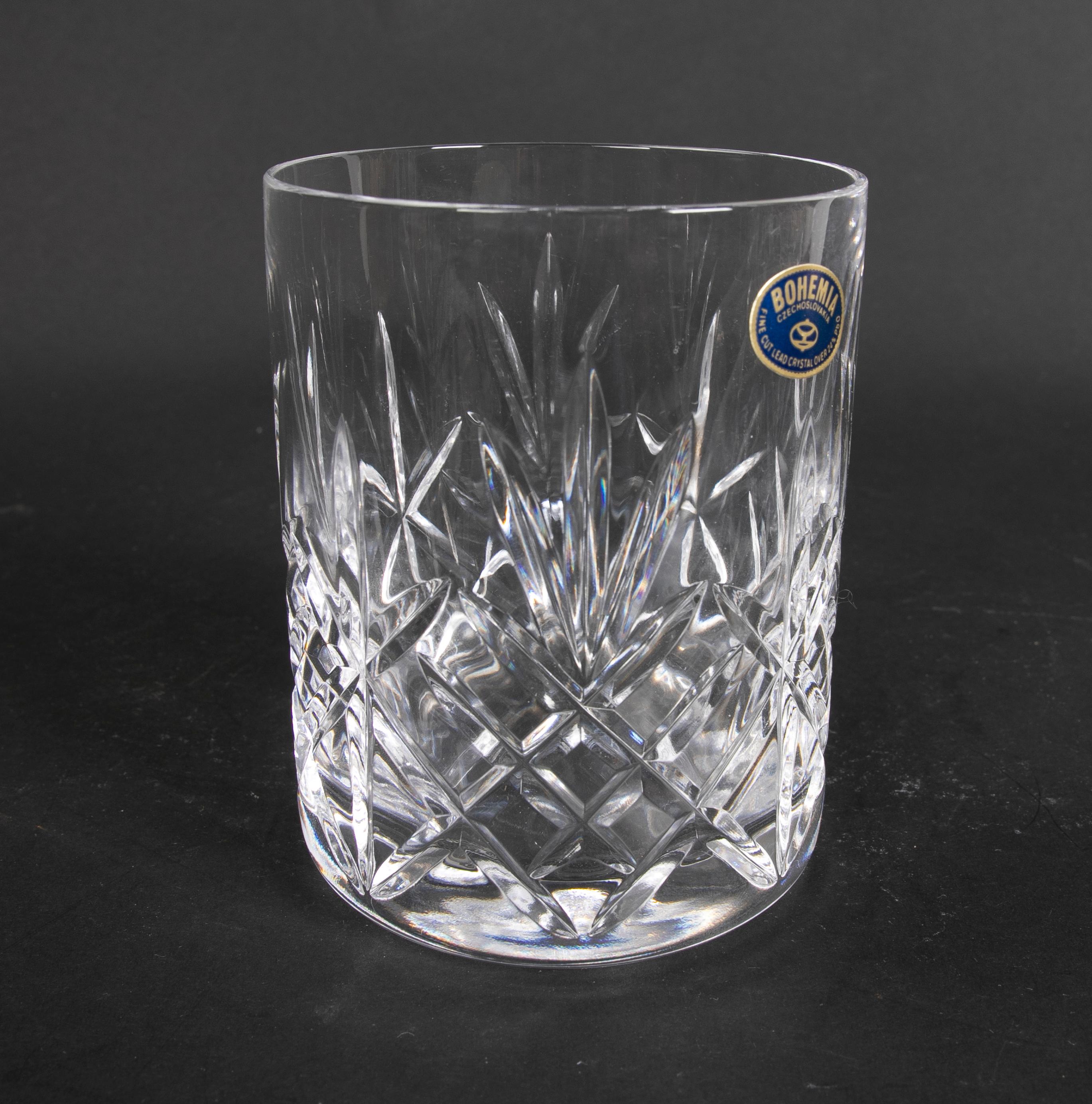 Glassware Composed of Thirty-Two Pieces of Cut Bohemian Crystal For Sale 3