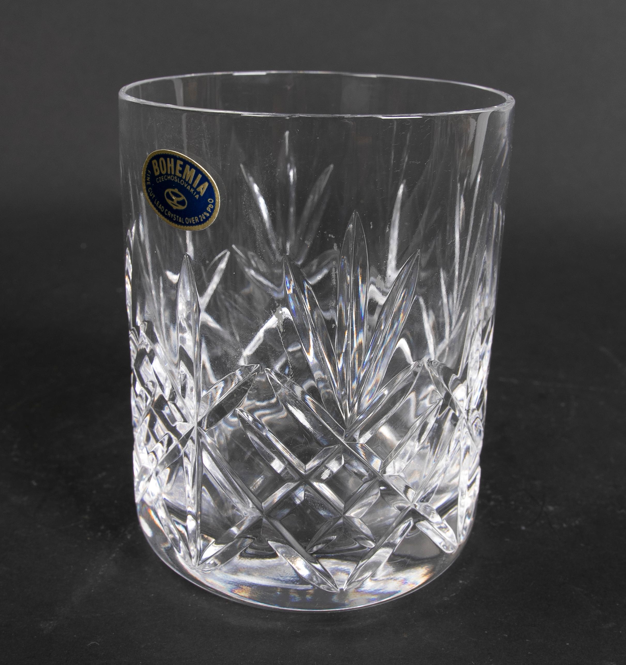 Glassware Composed of Thirty-Two Pieces of Cut Bohemian Crystal For Sale 5