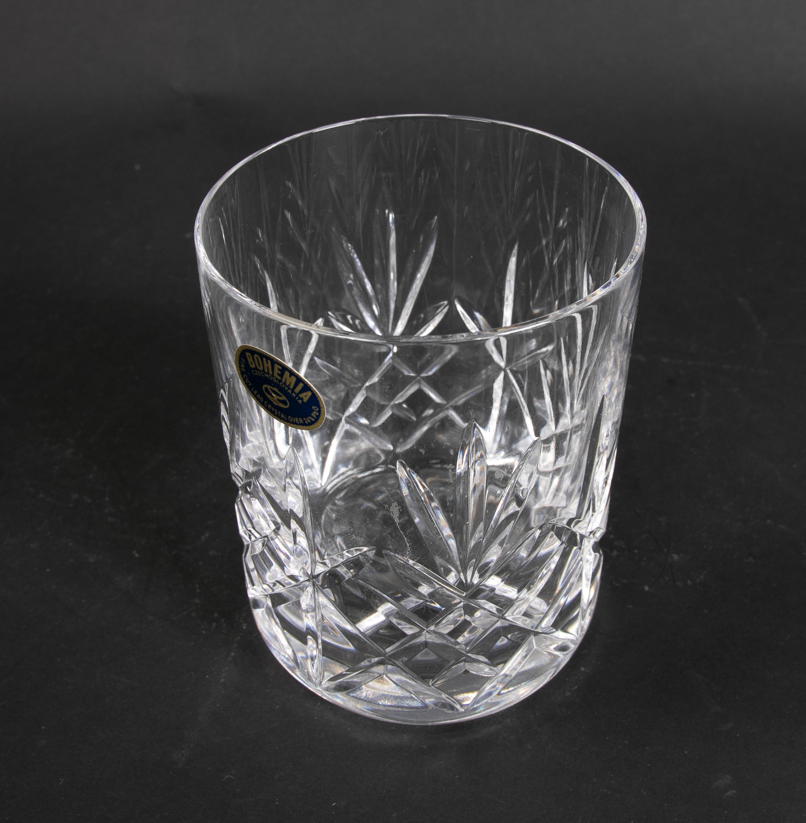 Glassware Composed of Thirty-Two Pieces of Cut Bohemian Crystal For Sale 6