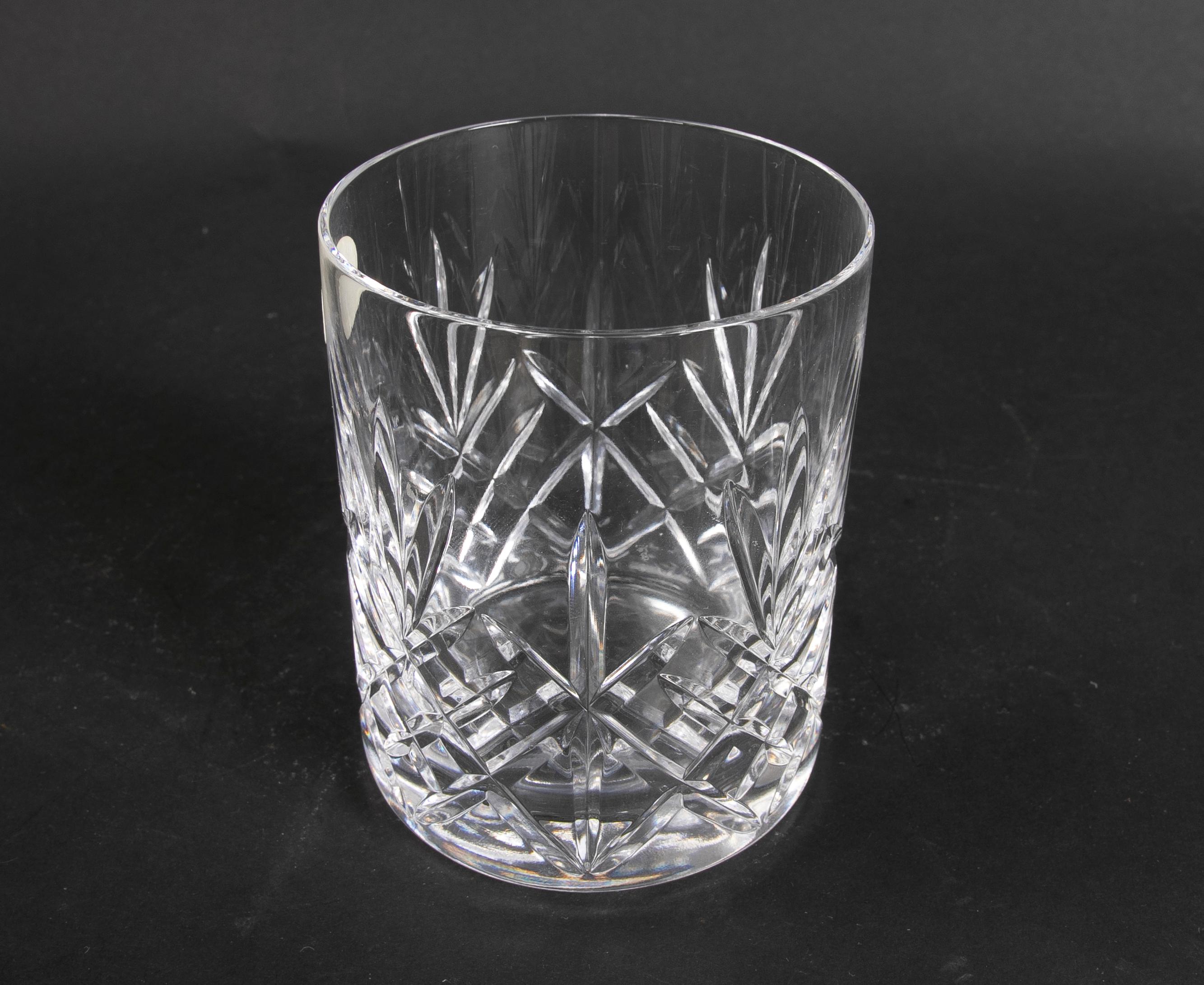 Glassware Composed of Thirty-Two Pieces of Cut Bohemian Crystal For Sale 7