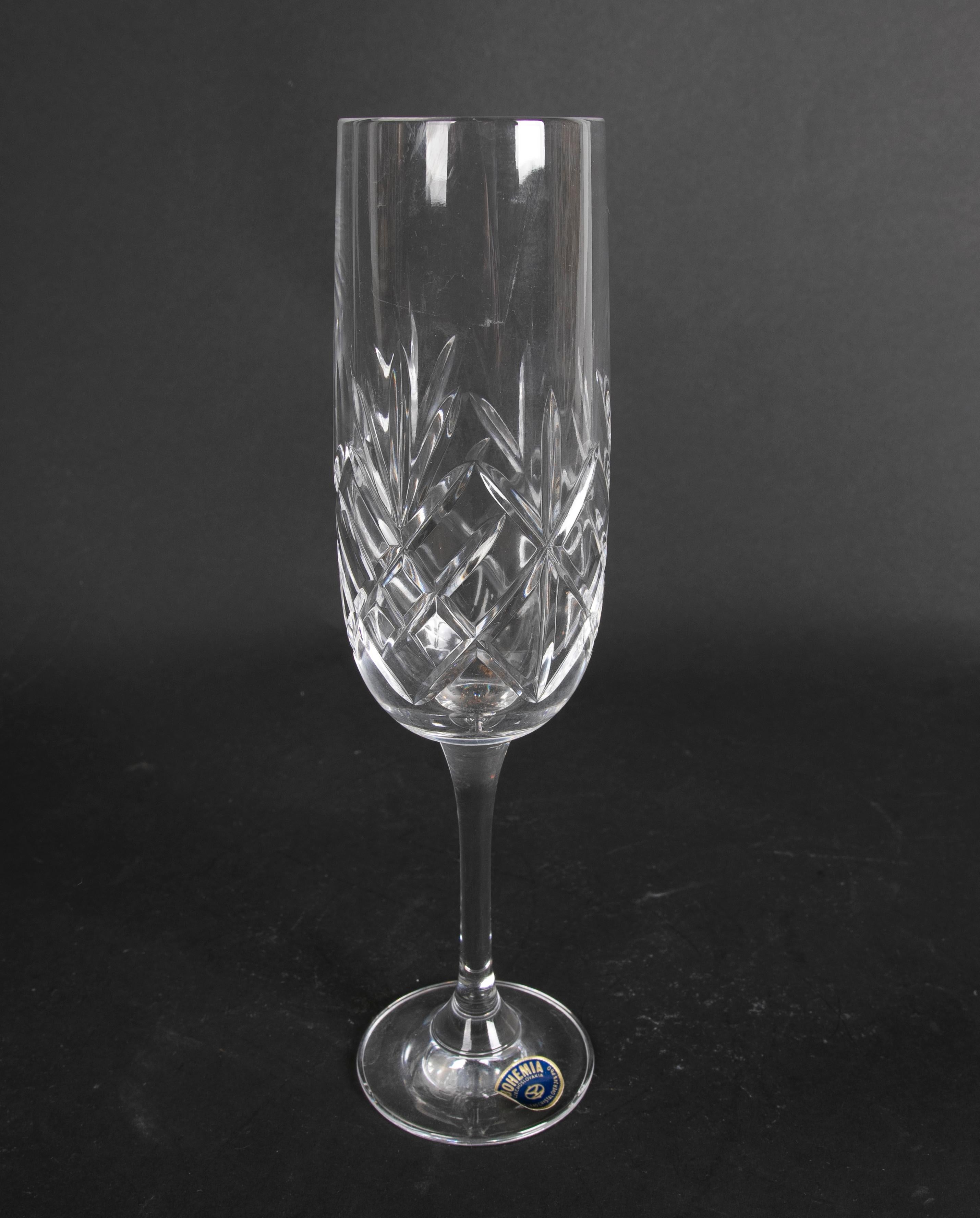 Glassware Composed of Thirty-Two Pieces of Cut Bohemian Crystal For Sale 11