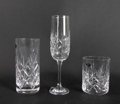 Glassware Composed of Thirty-Two Pieces of Cut Bohemian Crystal