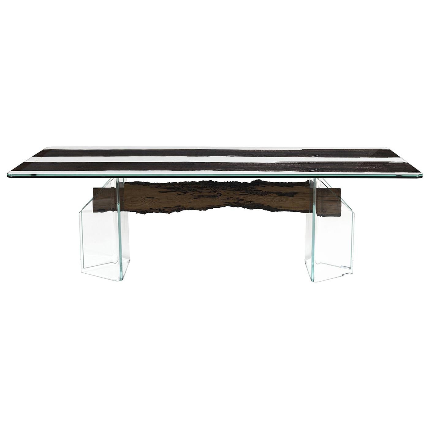 Glass&Wood Venezia Table in Black Oak
