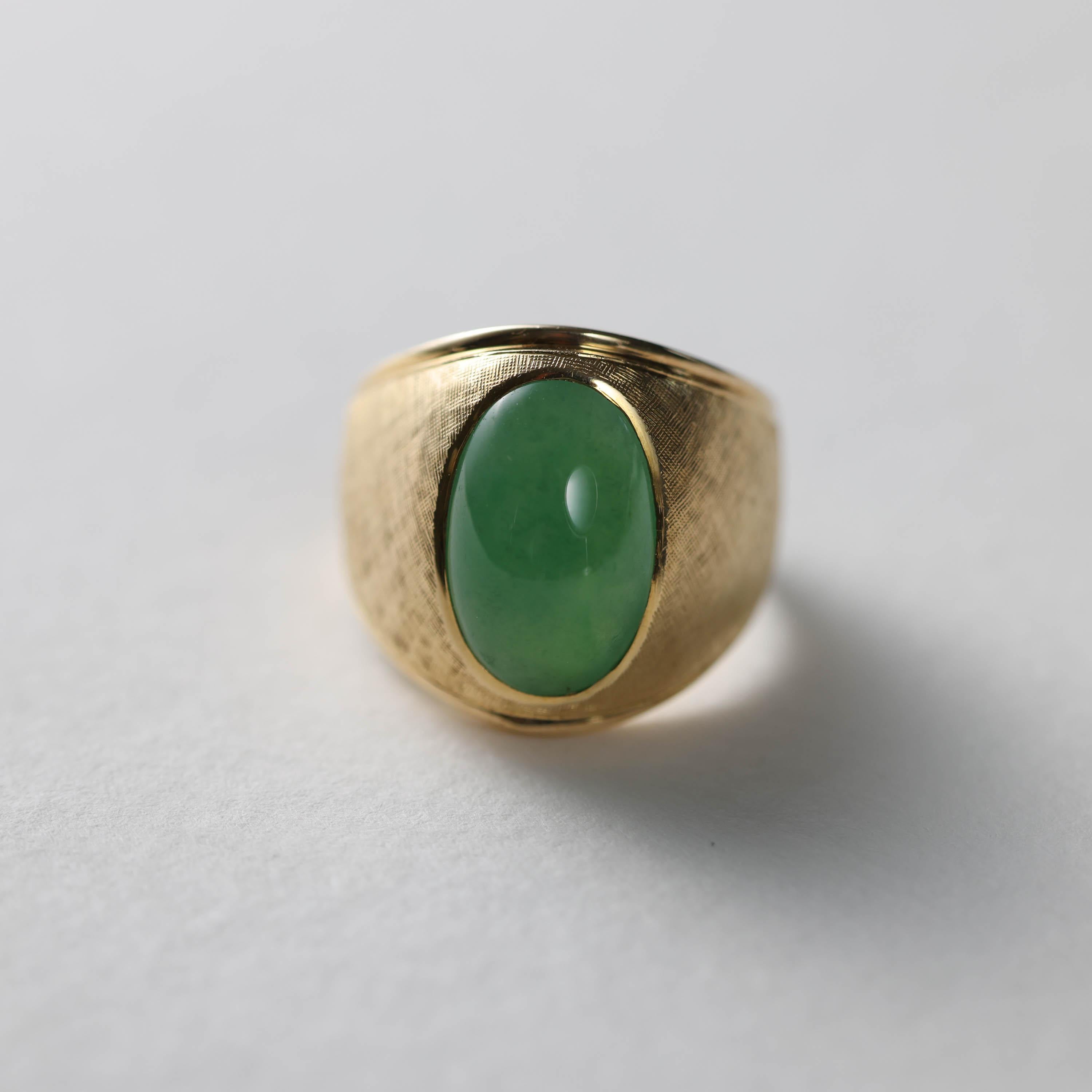 Glassy Jade Ring Midcentury Highly Translucent Certified Untreated Size 10 2