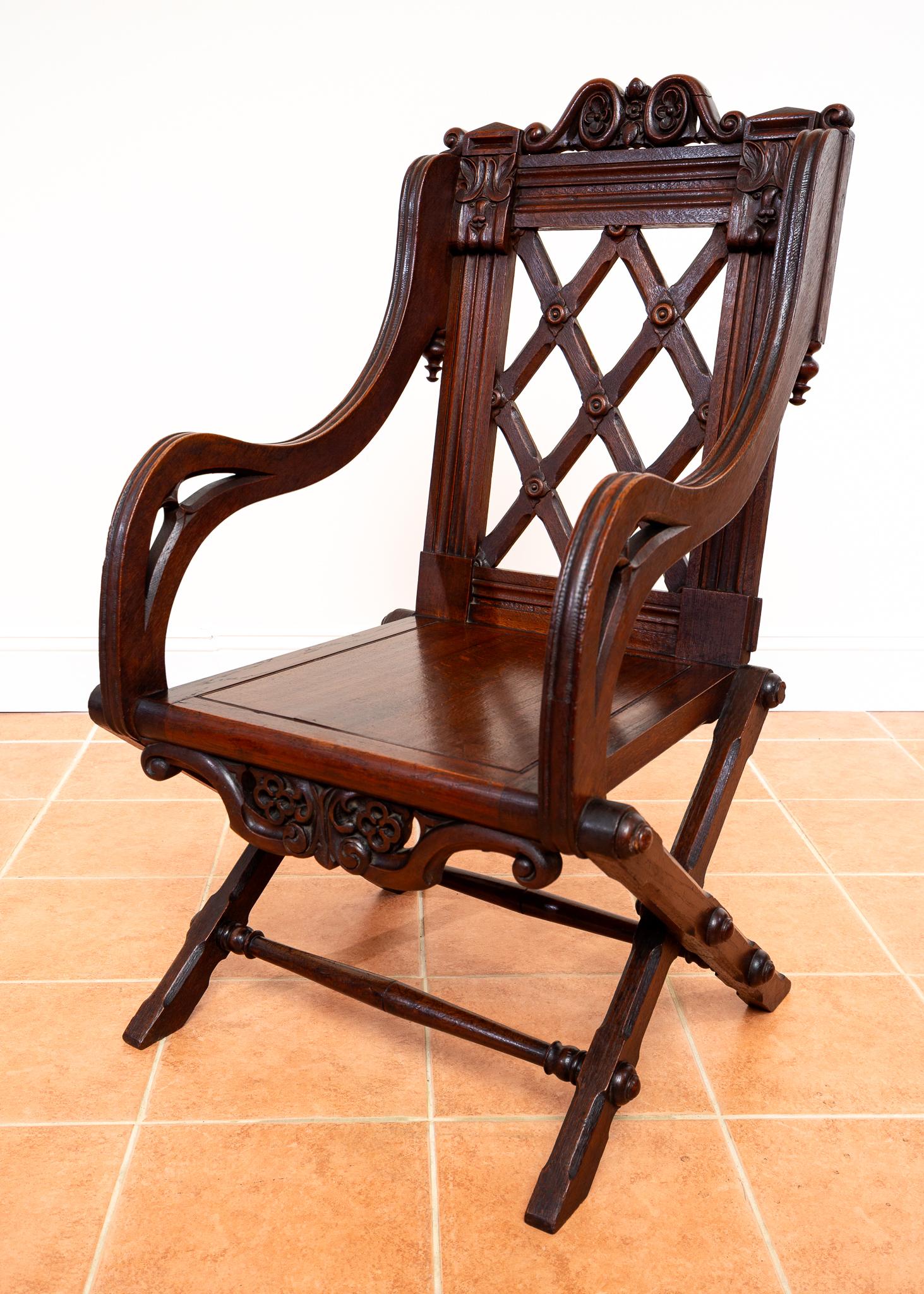 Glastonbury-Stuhl 1830 Throne Hall Statement-Stuhl Bridgens Eiche Gotik Revival im Angebot 3