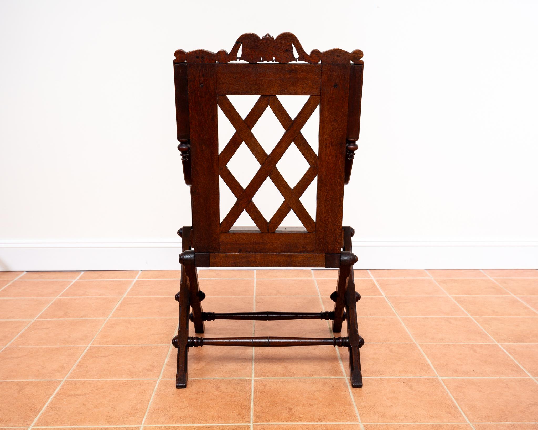 Glastonbury-Stuhl 1830 Throne Hall Statement-Stuhl Bridgens Eiche Gotik Revival im Angebot 6