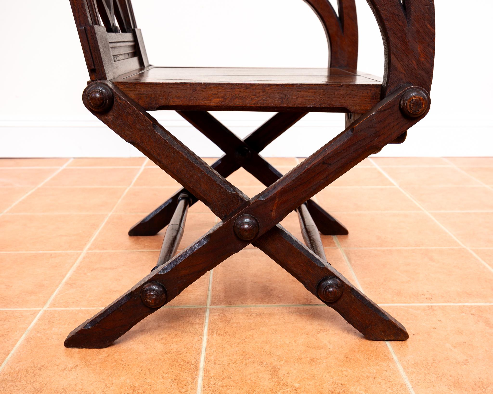 Glastonbury-Stuhl 1830 Throne Hall Statement-Stuhl Bridgens Eiche Gotik Revival im Angebot 11