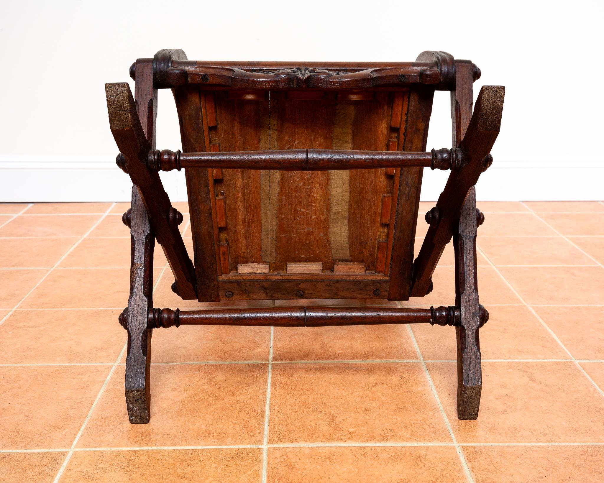 Glastonbury-Stuhl 1830 Throne Hall Statement-Stuhl Bridgens Eiche Gotik Revival im Angebot 12