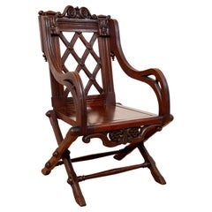Glastonbury Chair 1830 Throne Hall Statement Chair Bridgens Oak Gothic Revival