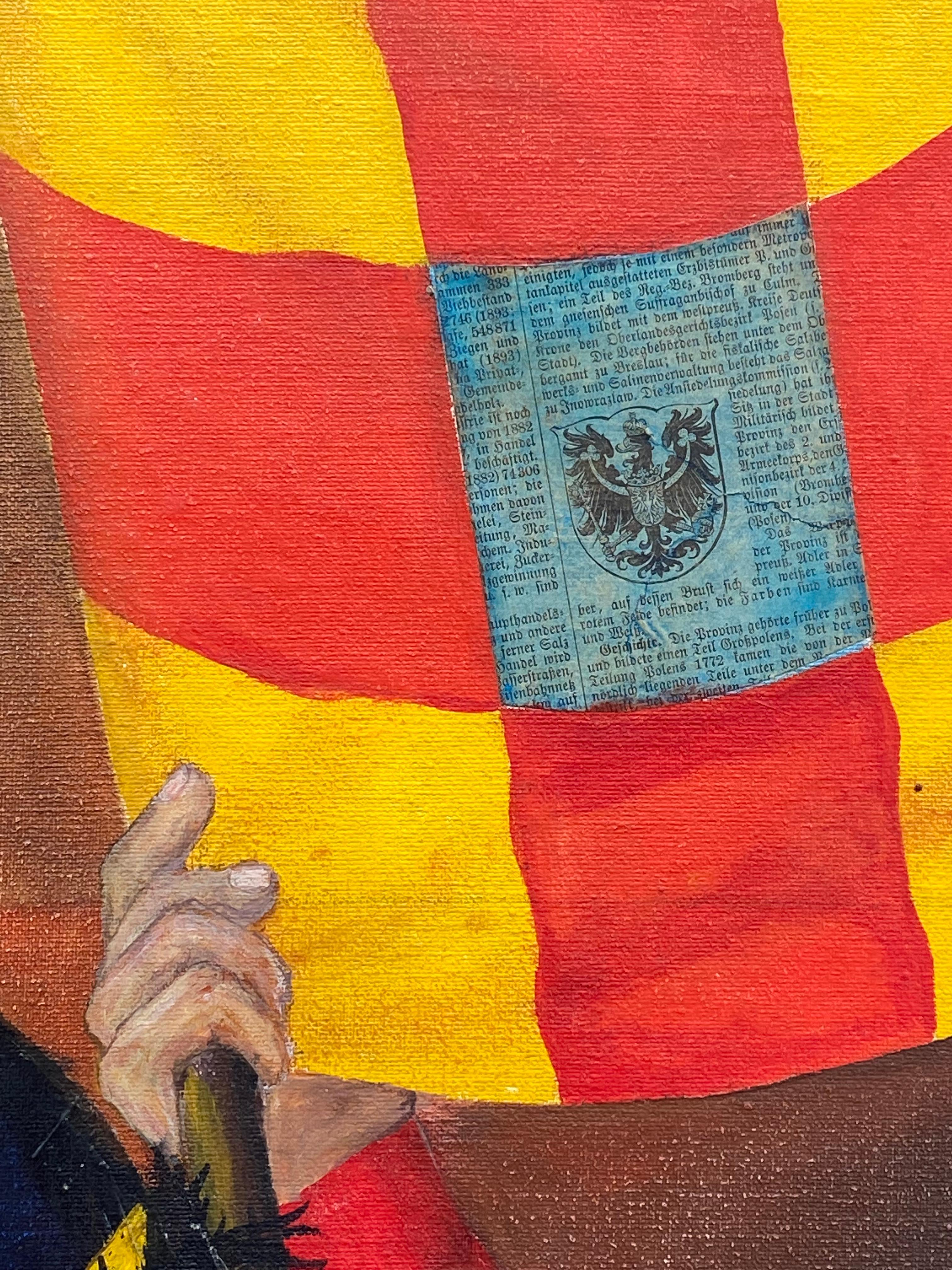 “Knight and Blue Horse” - Post-Modern Painting by Glauco Pinto de Moraes