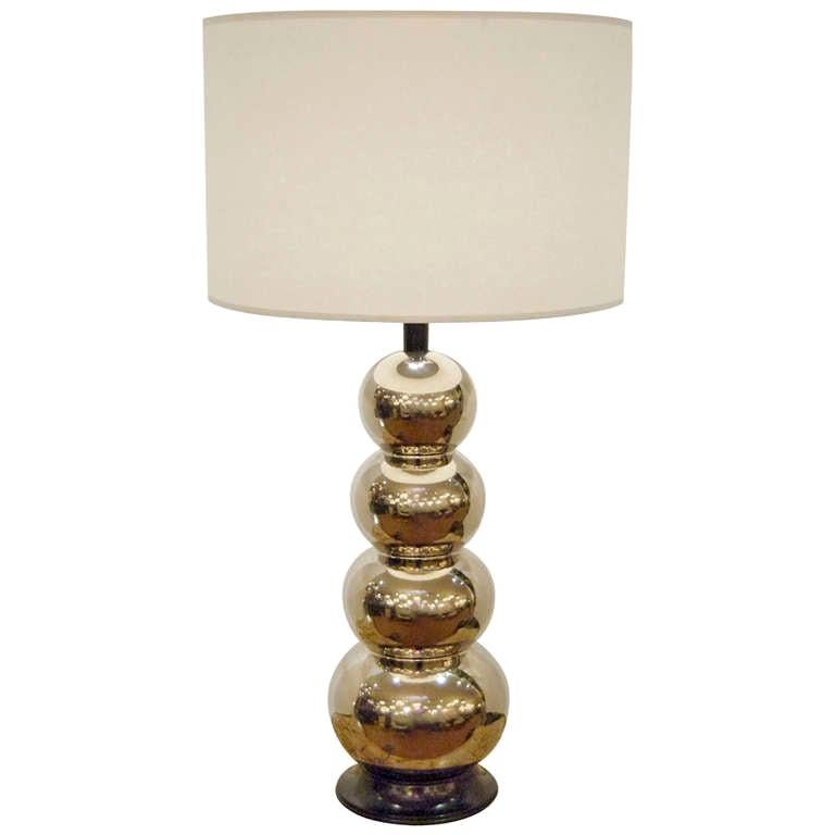 Glaze Ceramic Stacked Ball Table Lamp For Sale