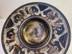 Glazed Abstract Royal Copenhagen Stoneware Dish by Jørgen Mogensen, 1960s